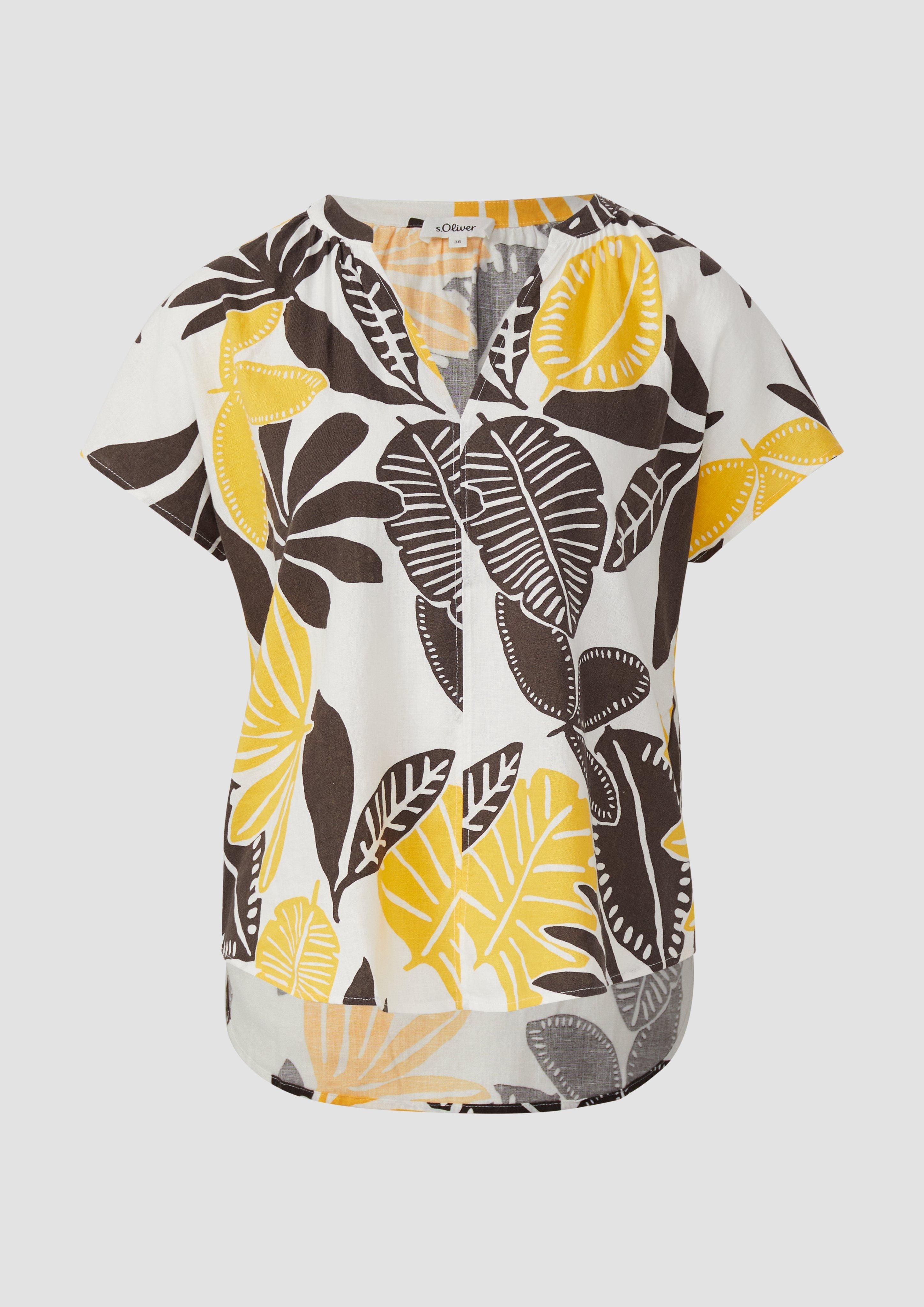 s.Oliver - Ärmellose Bluse aus Leinenmix im Relaxed Fit, Damen, creme