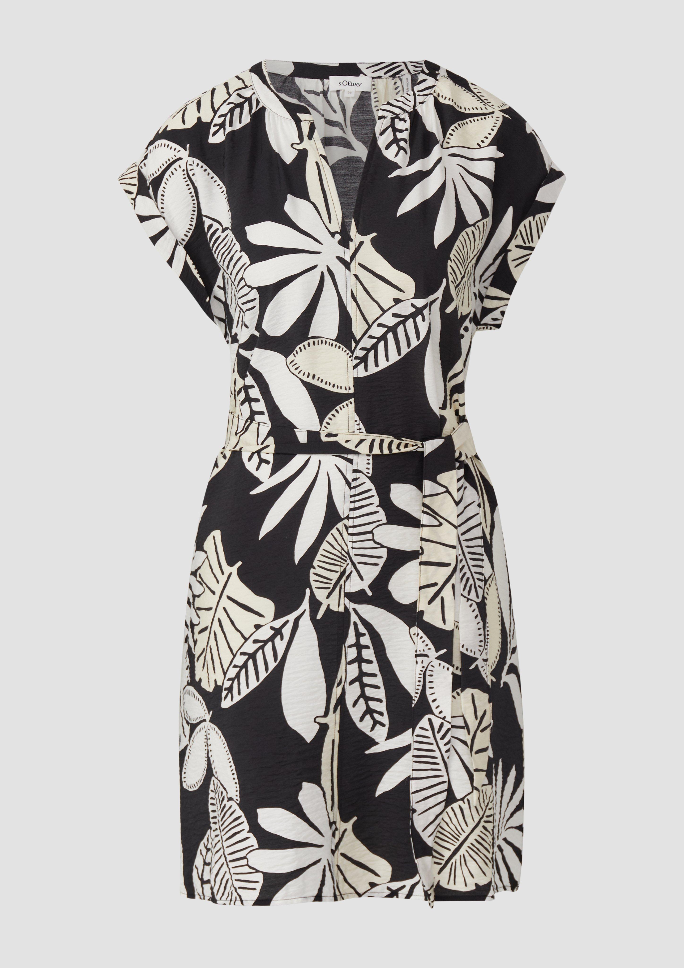 s.Oliver - Kurzes Kleid aus Viskosemix im Relaxed Fit, Damen, schwarz