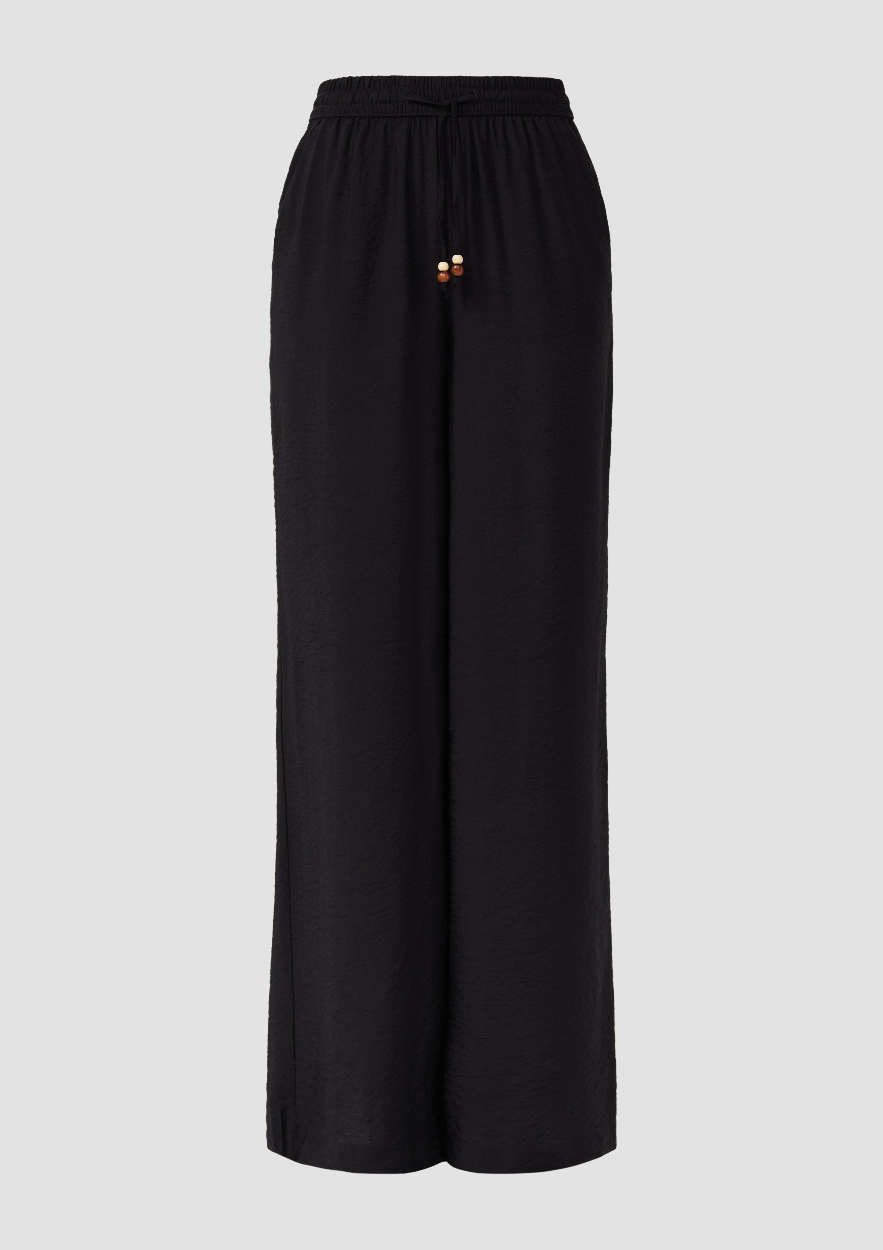 s.Oliver - Wide-Leg-Hose im Relaxed Fit aus Viskosemix, Damen, schwarz