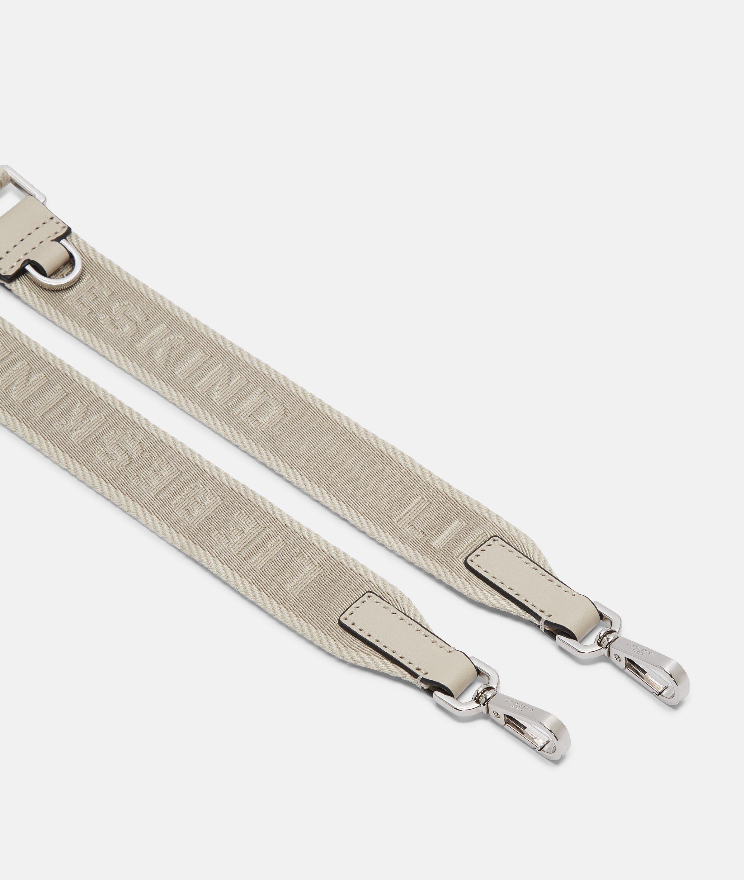 Woven Logo Strap in cream, brown & red