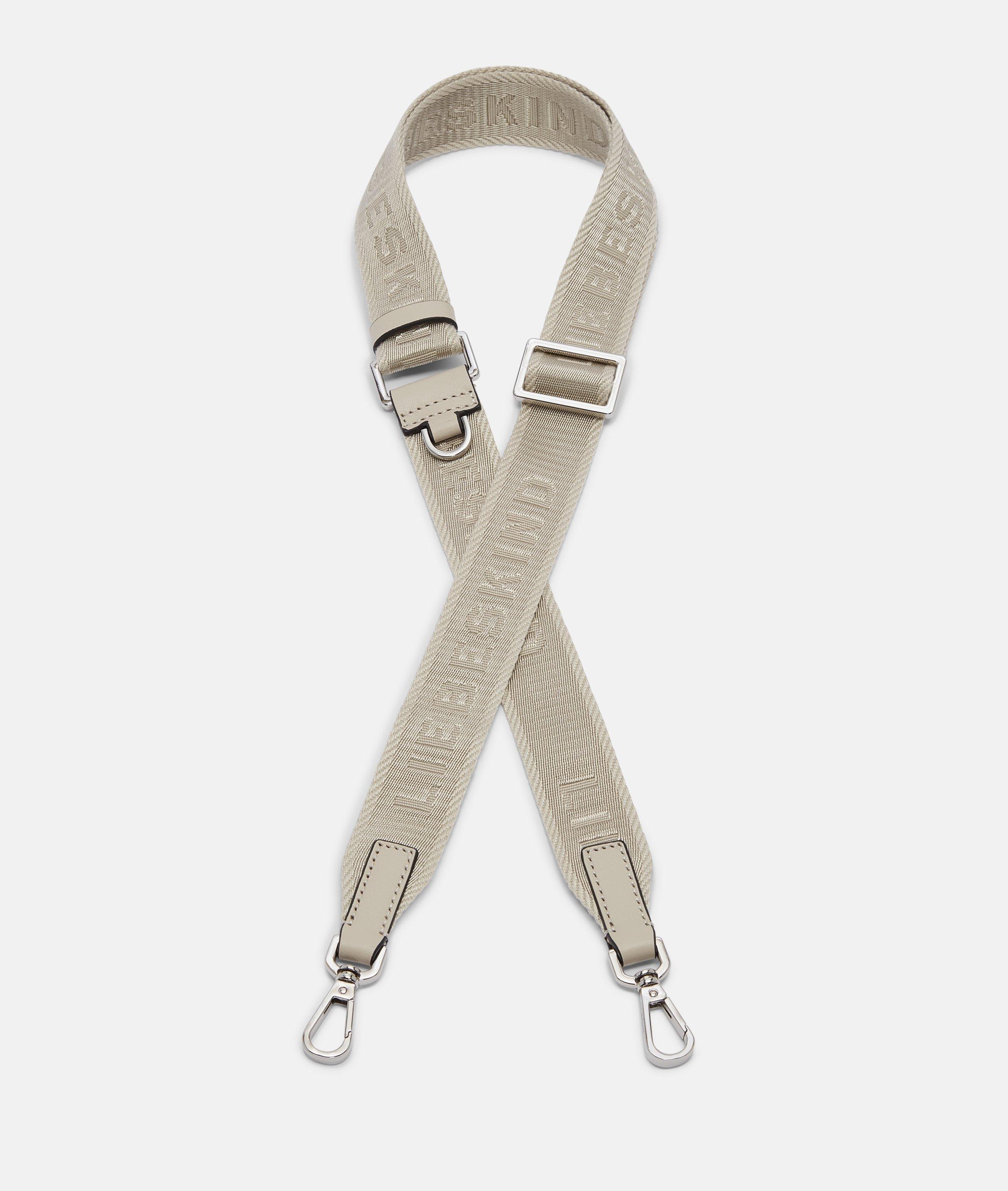 Woven Logo Strap in cream, brown & red