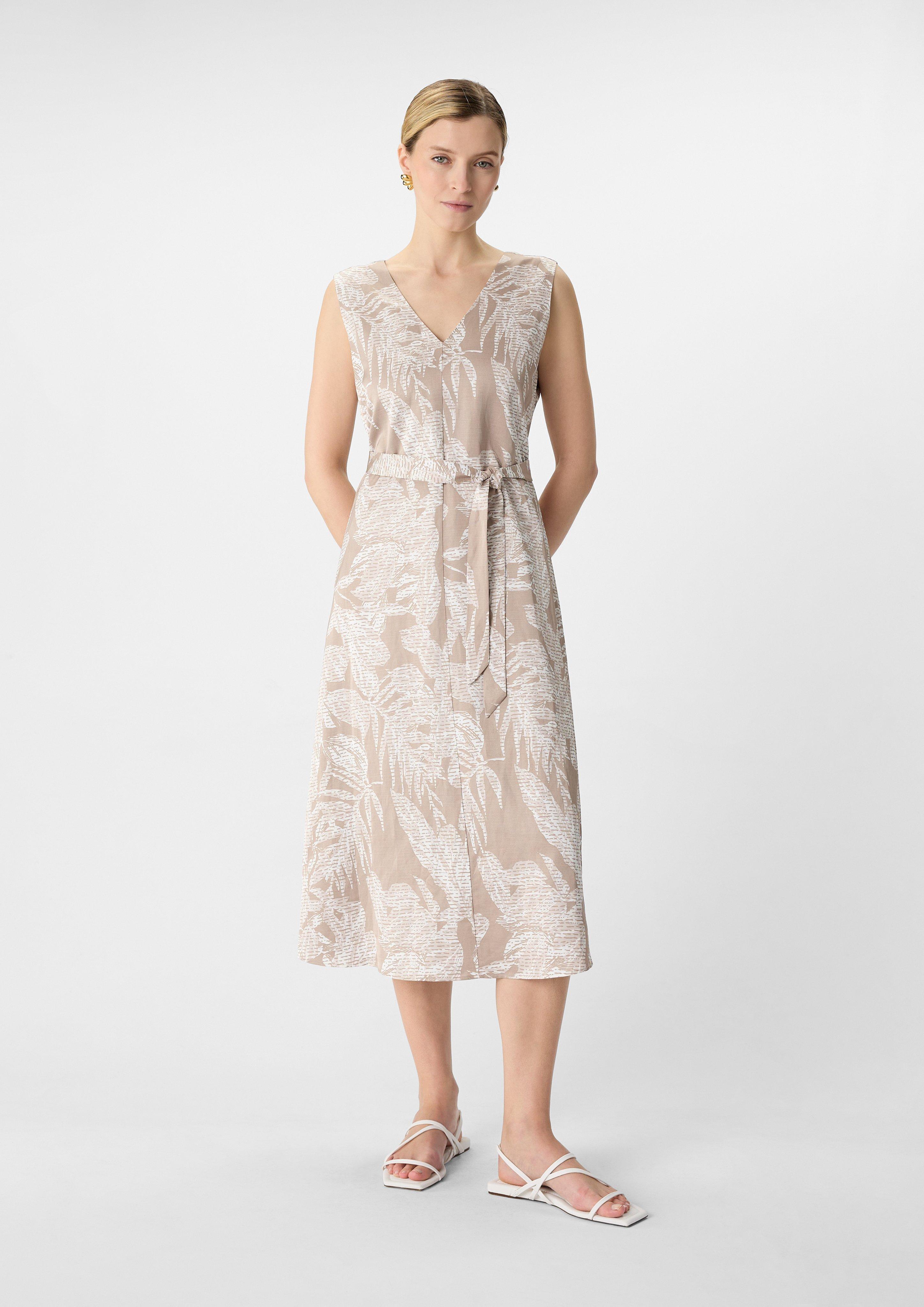 MILA LINEN LIKE CAMISOLE DRESS ベージュ　 S Satin linen blend midi dress - Beige | SCAYLE