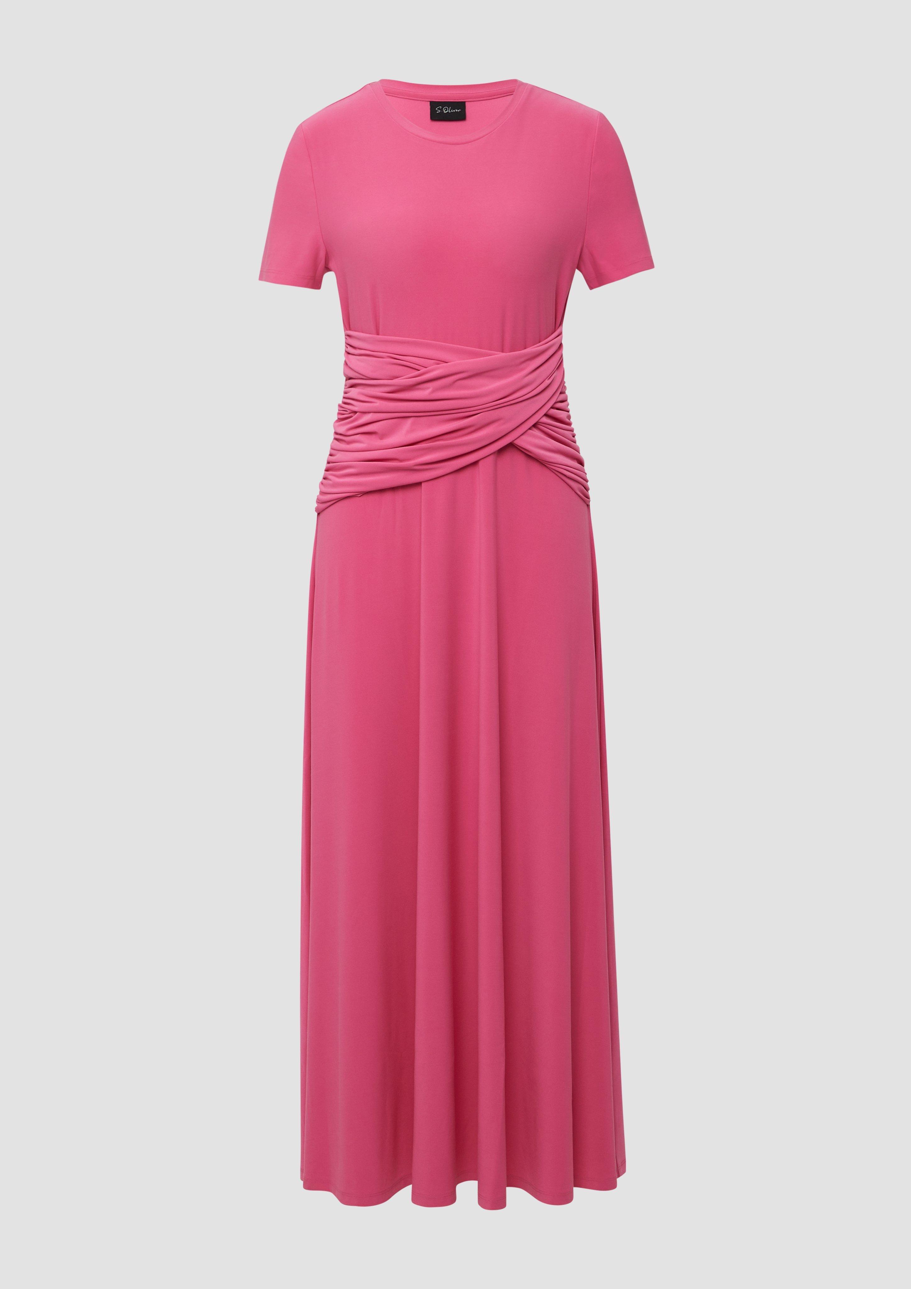 s.Oliver - Tailliertes Maxikleid mit Raffung, Damen, Rosa