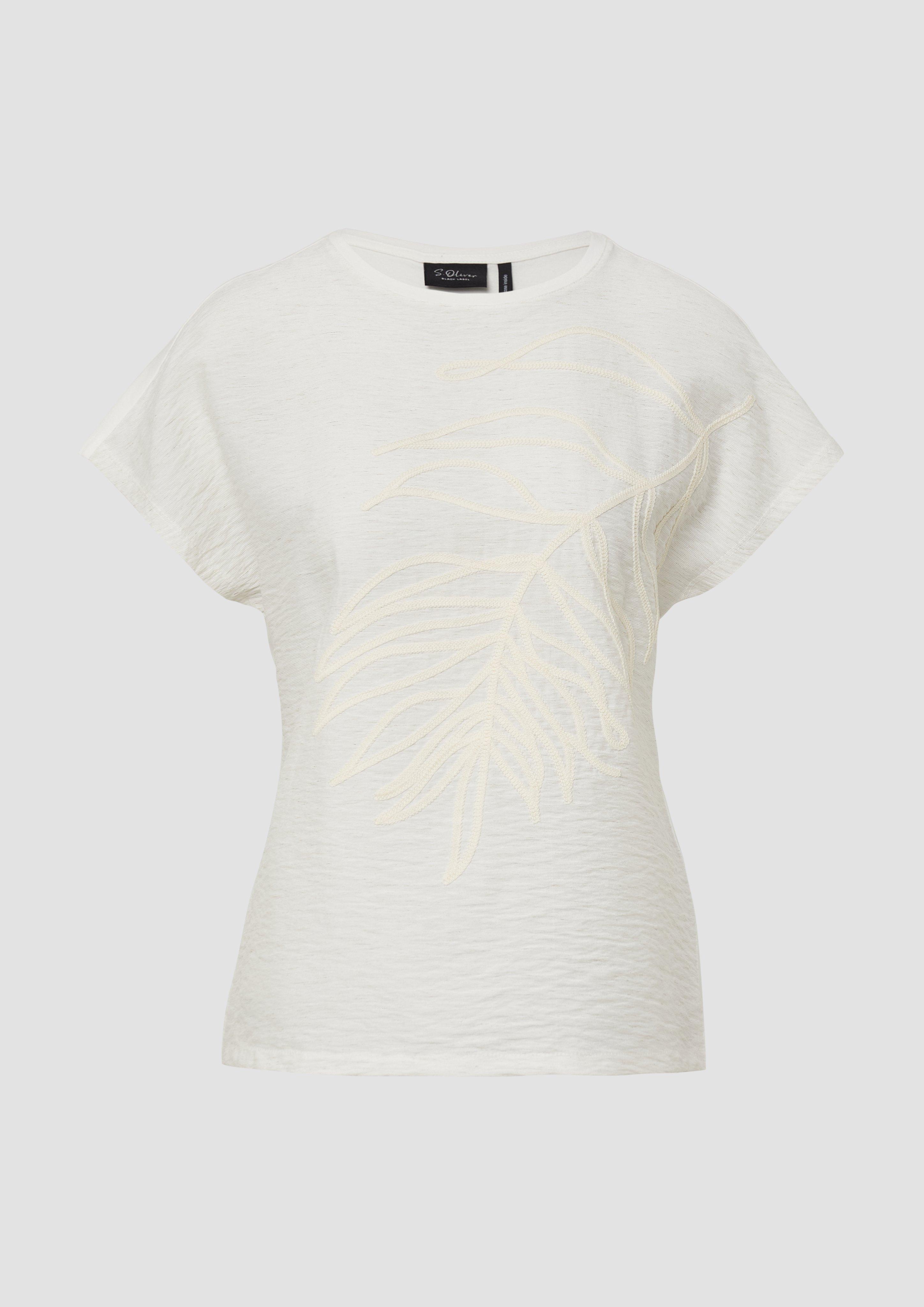 s.Oliver - Blusenshirt aus Viskosemix mit Stickerei, Damen, creme