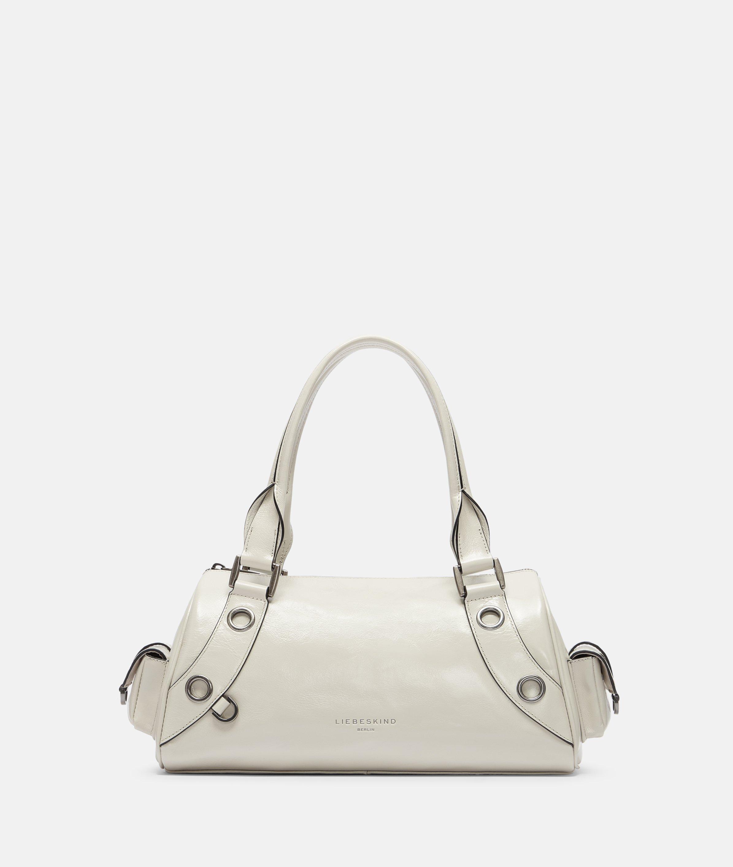 Liebeskind Berlin - Mittelgroße Tasche aus Leder mit glossy Finish -  creme