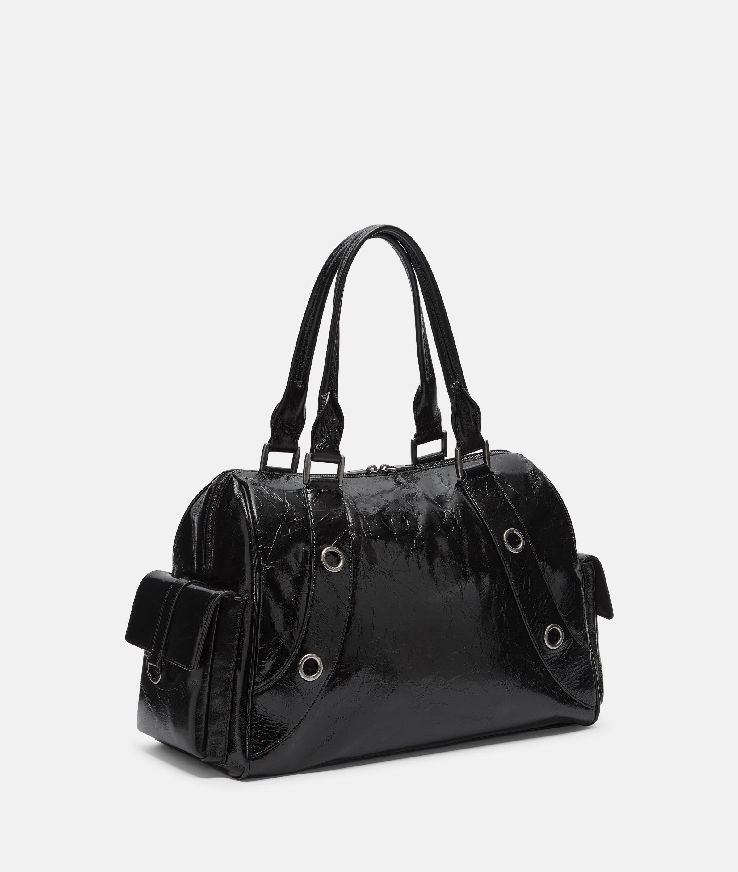 Thumbnail - Liebeskind Berlin - Große Tasche aus Leder mit glossy Finish -  schwarz