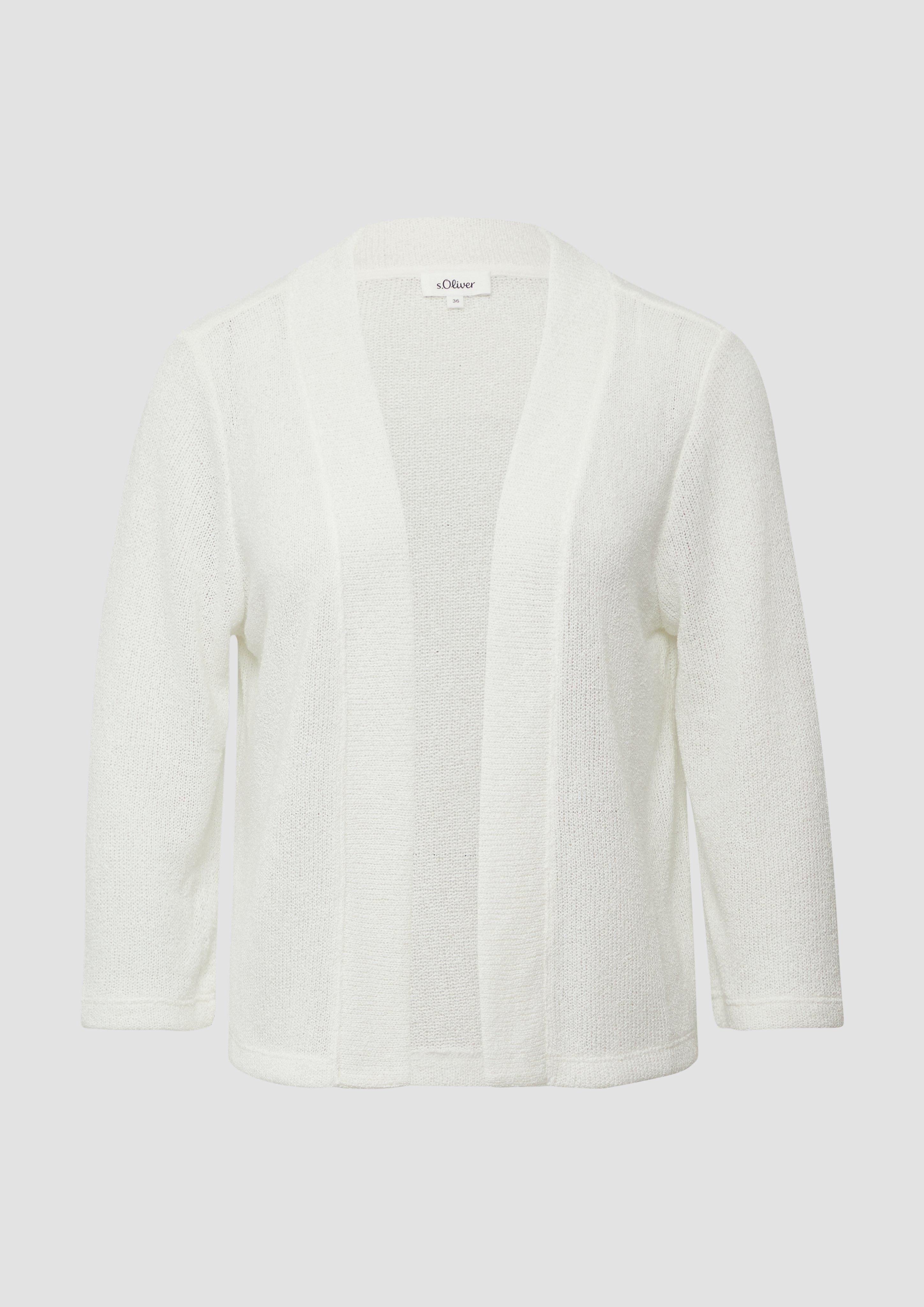 s.Oliver - Cardigan aus Bouclégarn mit 3/4-Ärmeln, Damen, creme