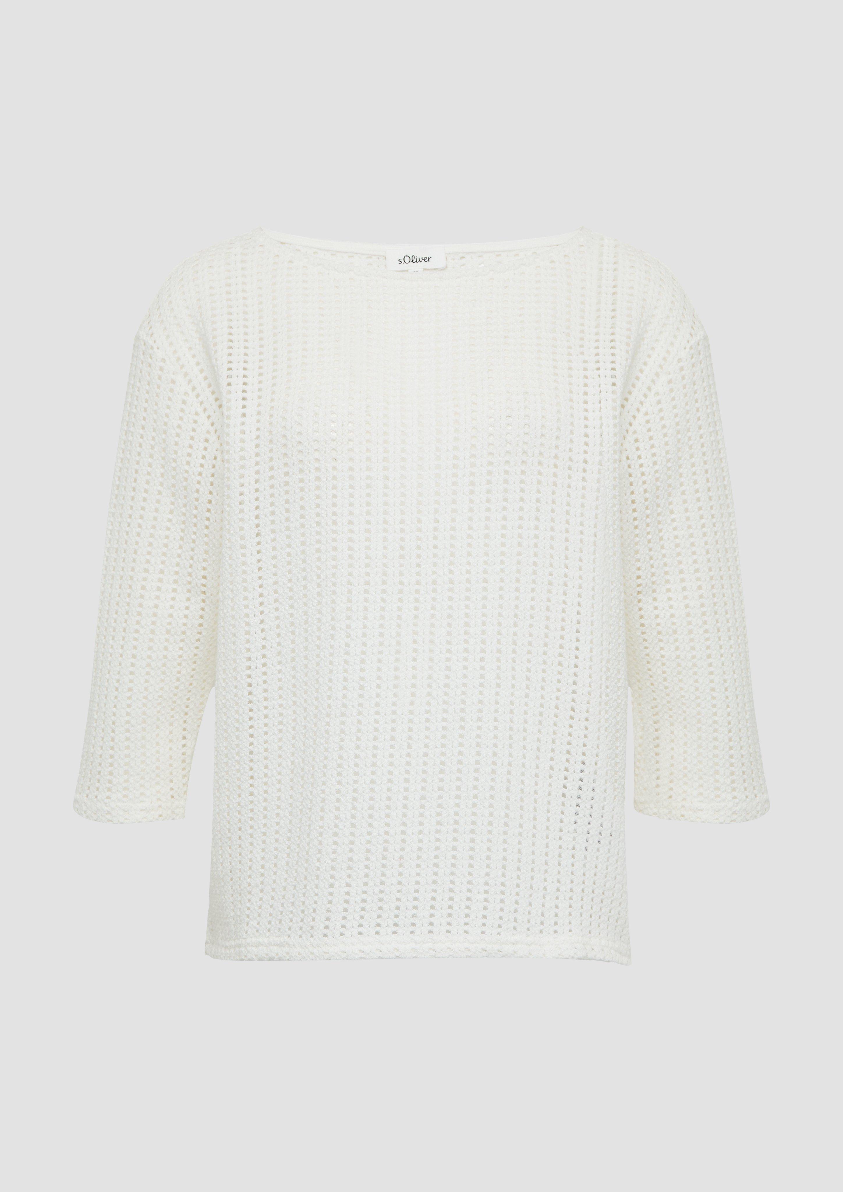 s.Oliver - Luftiges T-Shirt im Relaxed Fit, Damen, creme