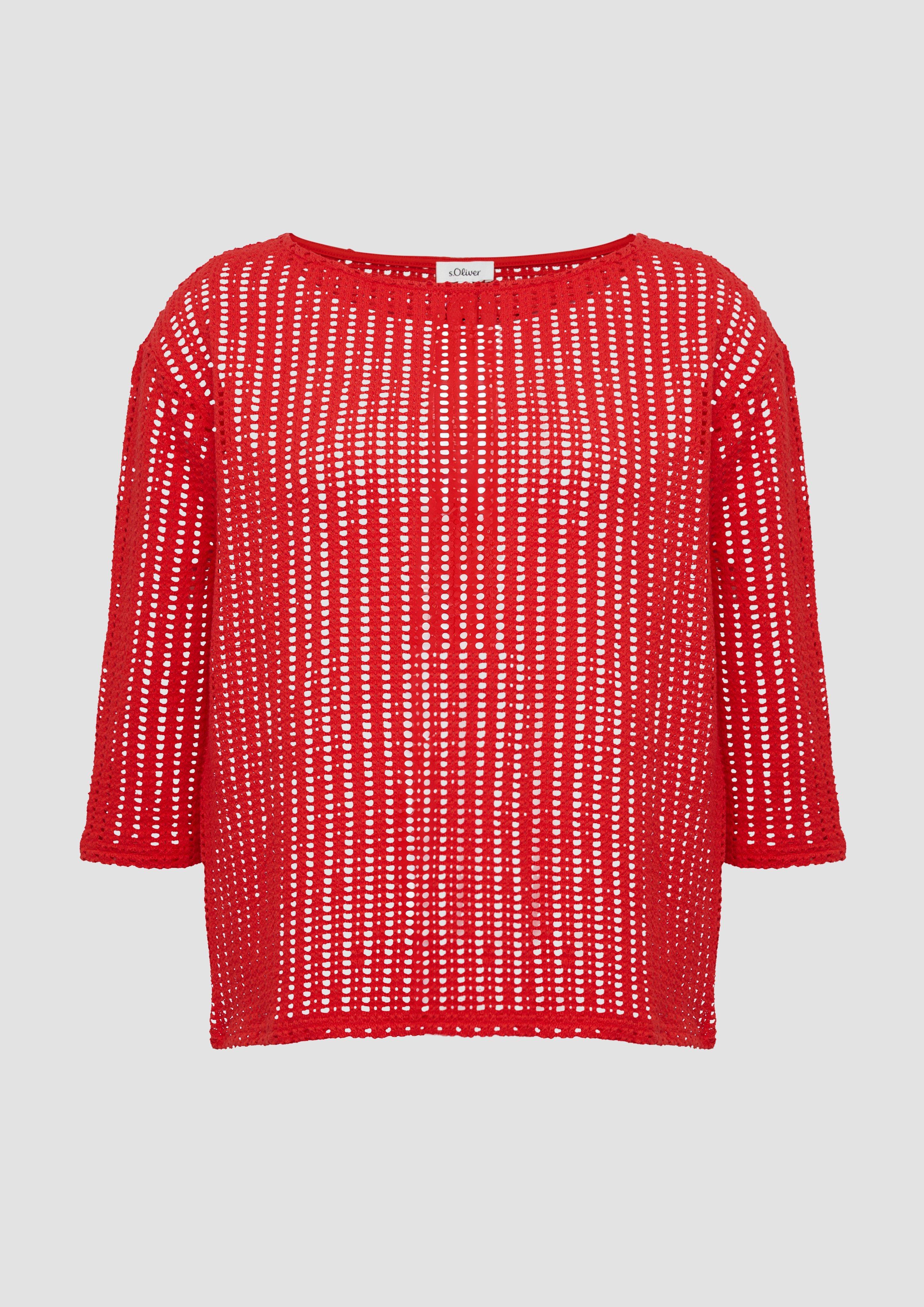 s.Oliver - Luftiges T-Shirt im Relaxed Fit, Damen, rot