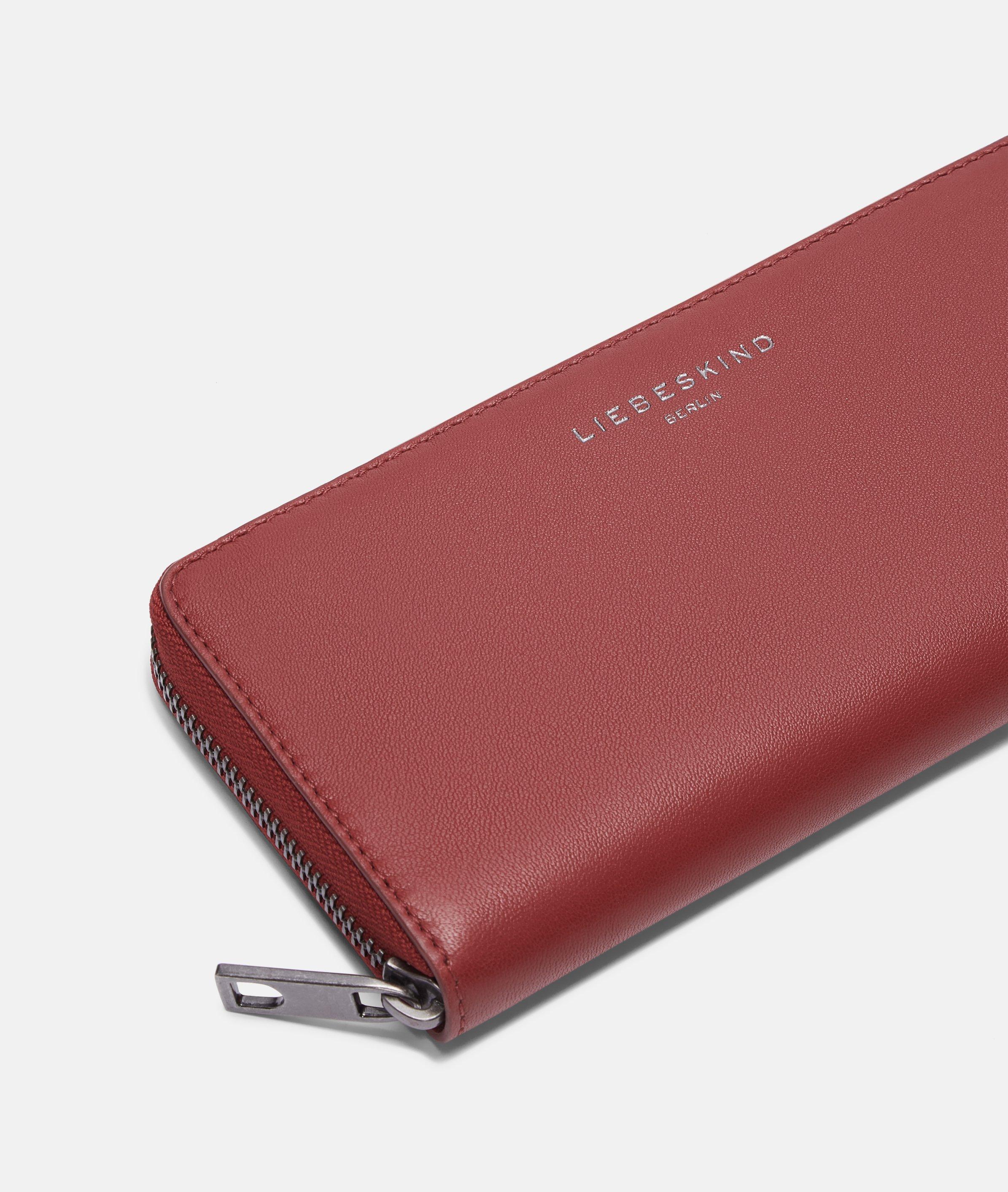 Wallet in red & beige