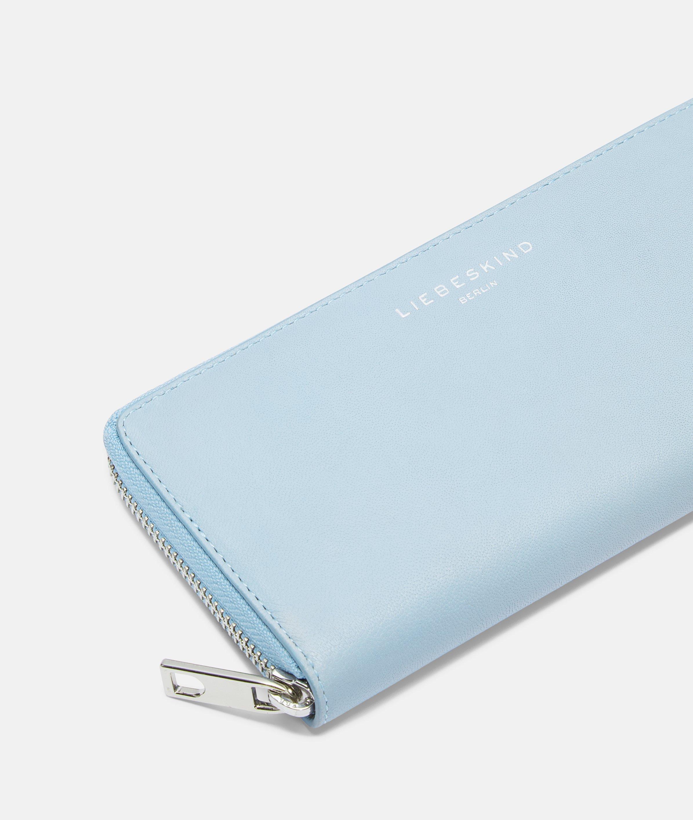 Wallet in blue & beige