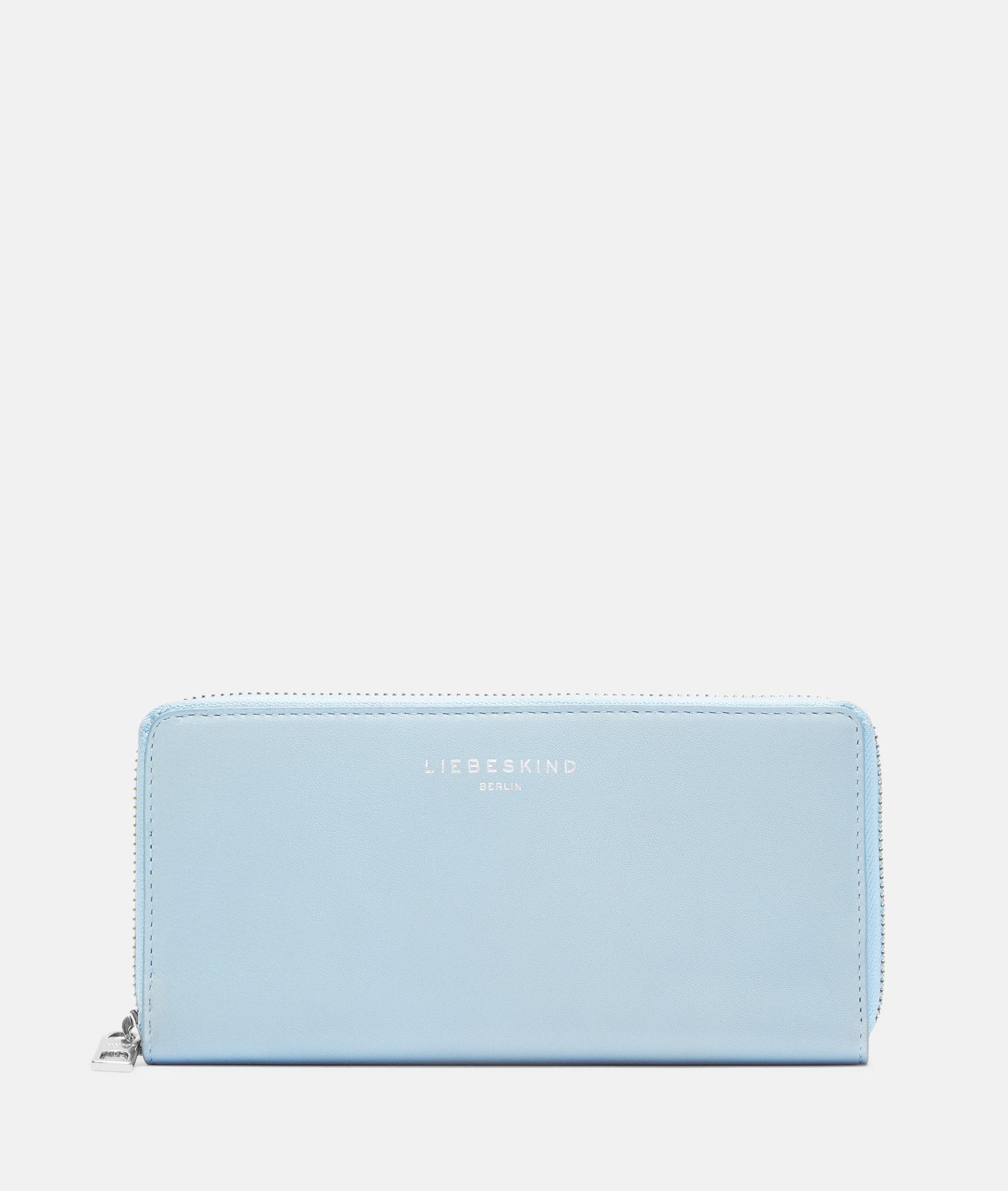 Wallet in blue & beige