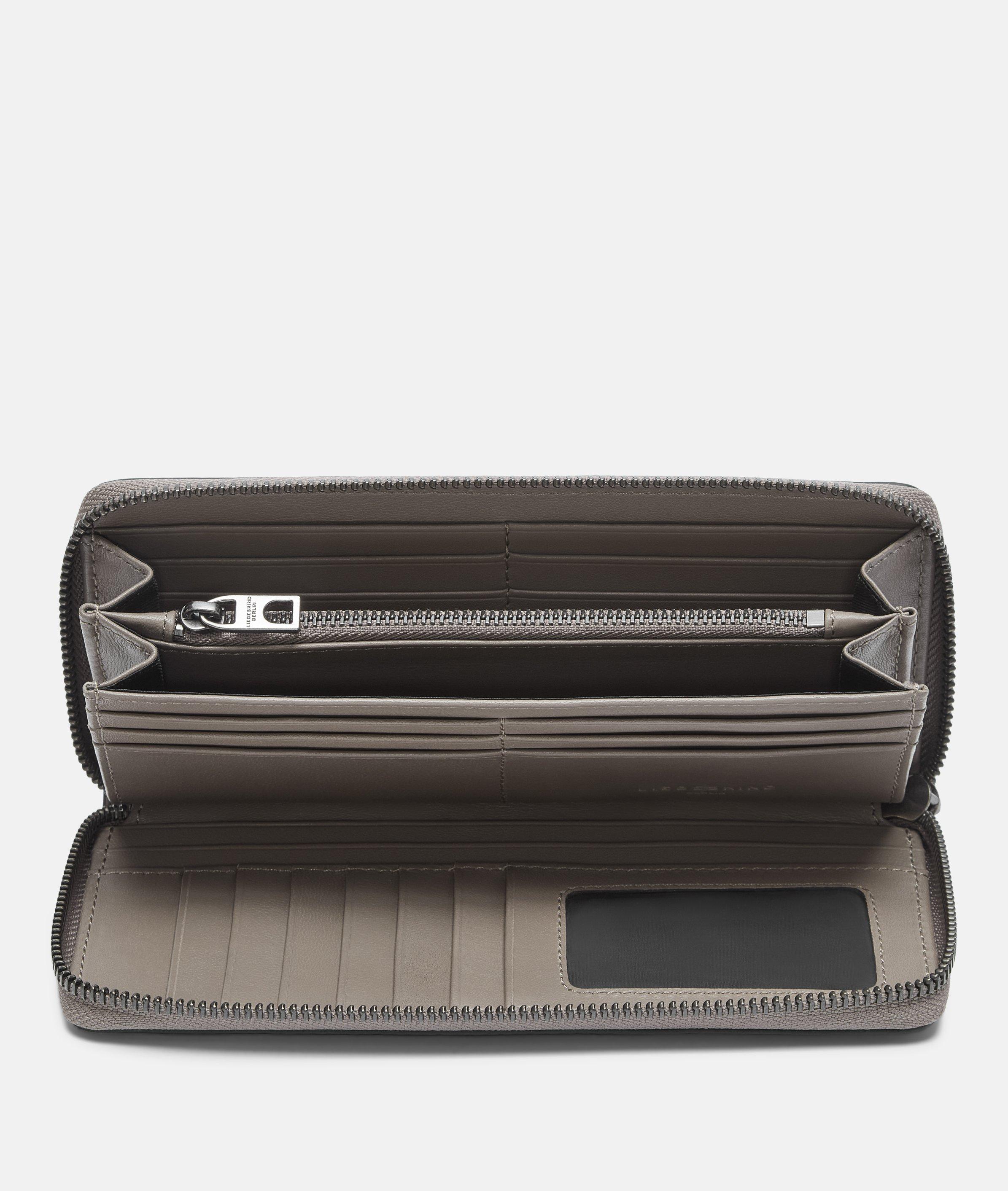 Wallet in grey & beige