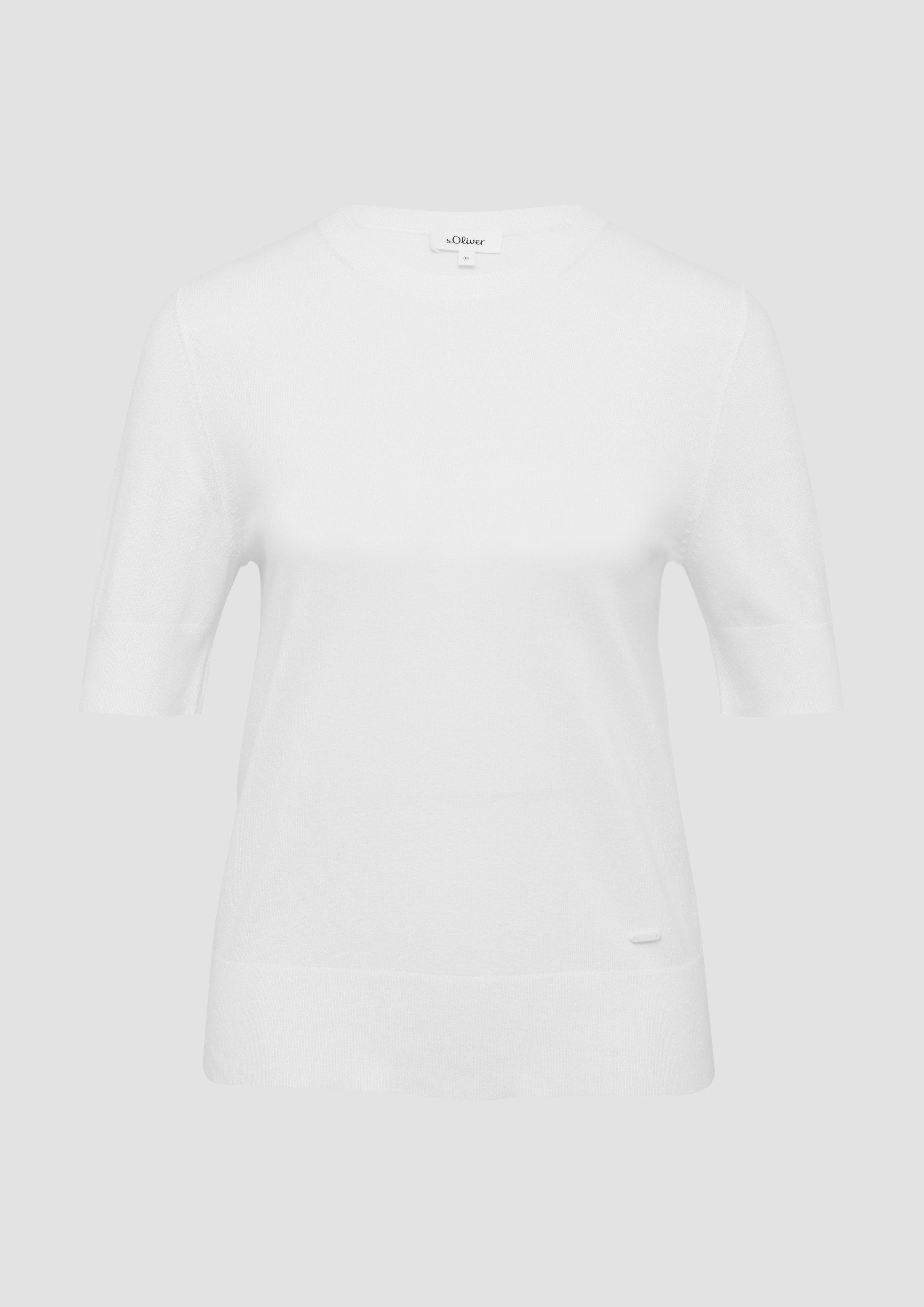 s.Oliver - Kurzärmeliger Strickpullover aus Viskosemix, Damen, creme