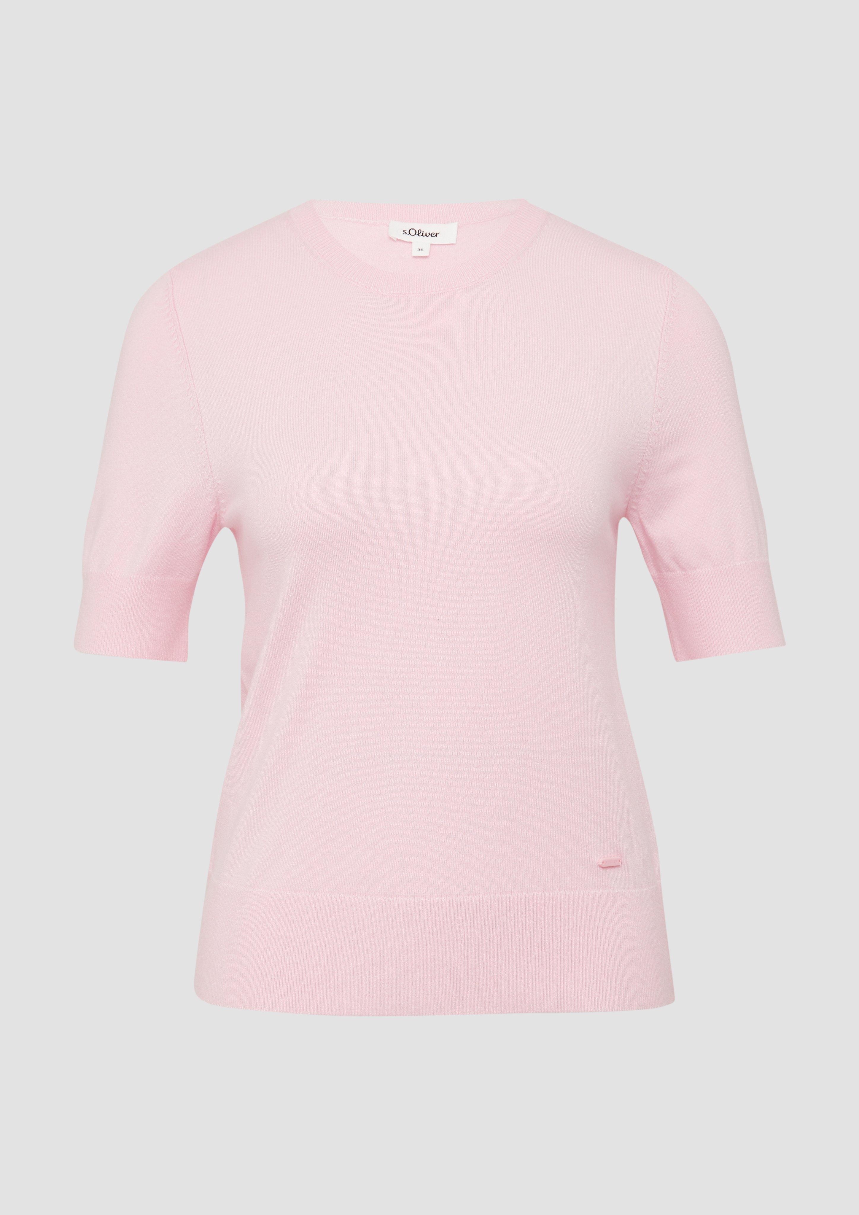 s.Oliver - Kurzärmeliger Strickpullover aus Viskosemix, Damen, Rosa