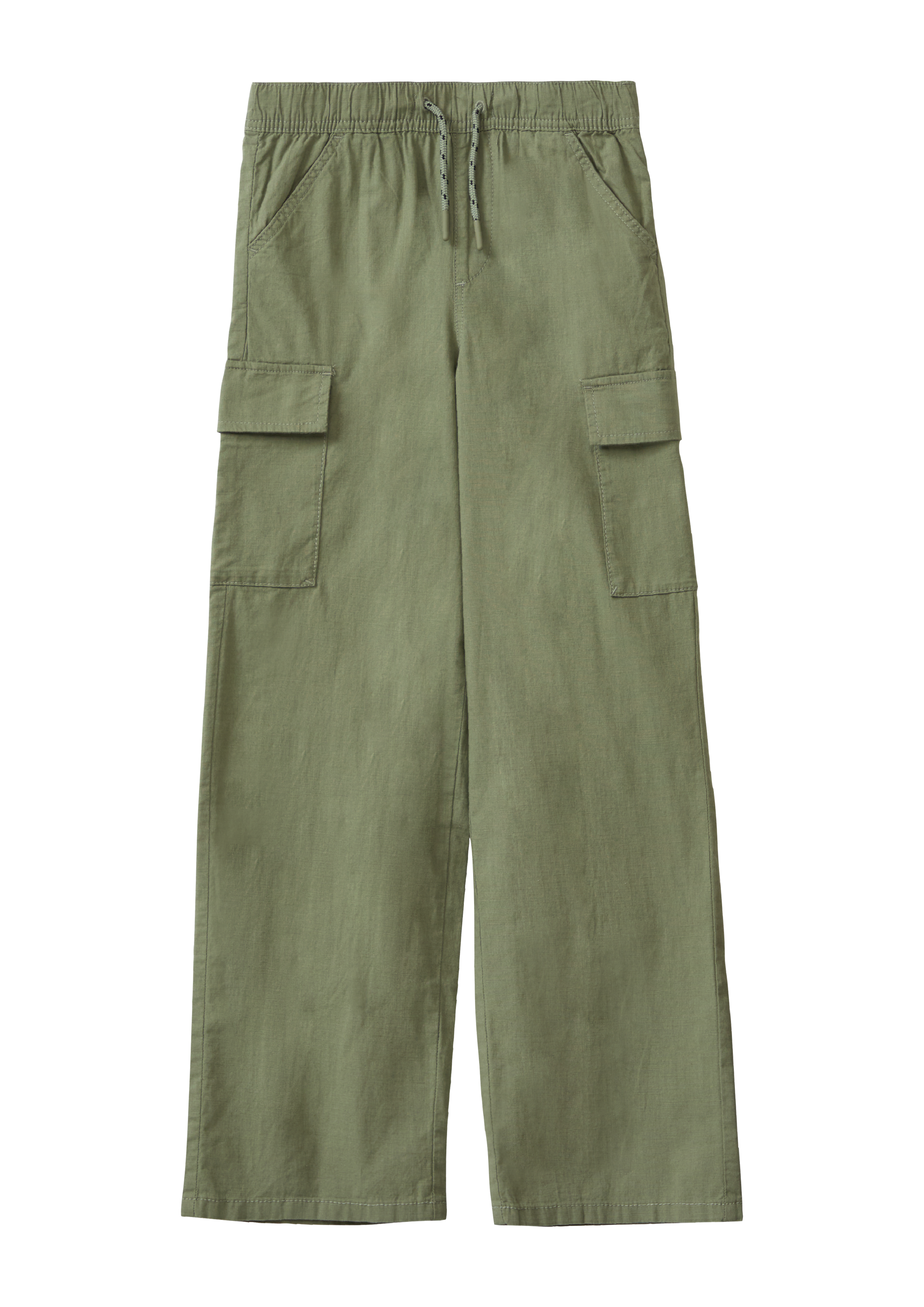 s.Oliver - Baggy-Hose in Leinen-Optik im Relaxed Fit, Jungen, Grün