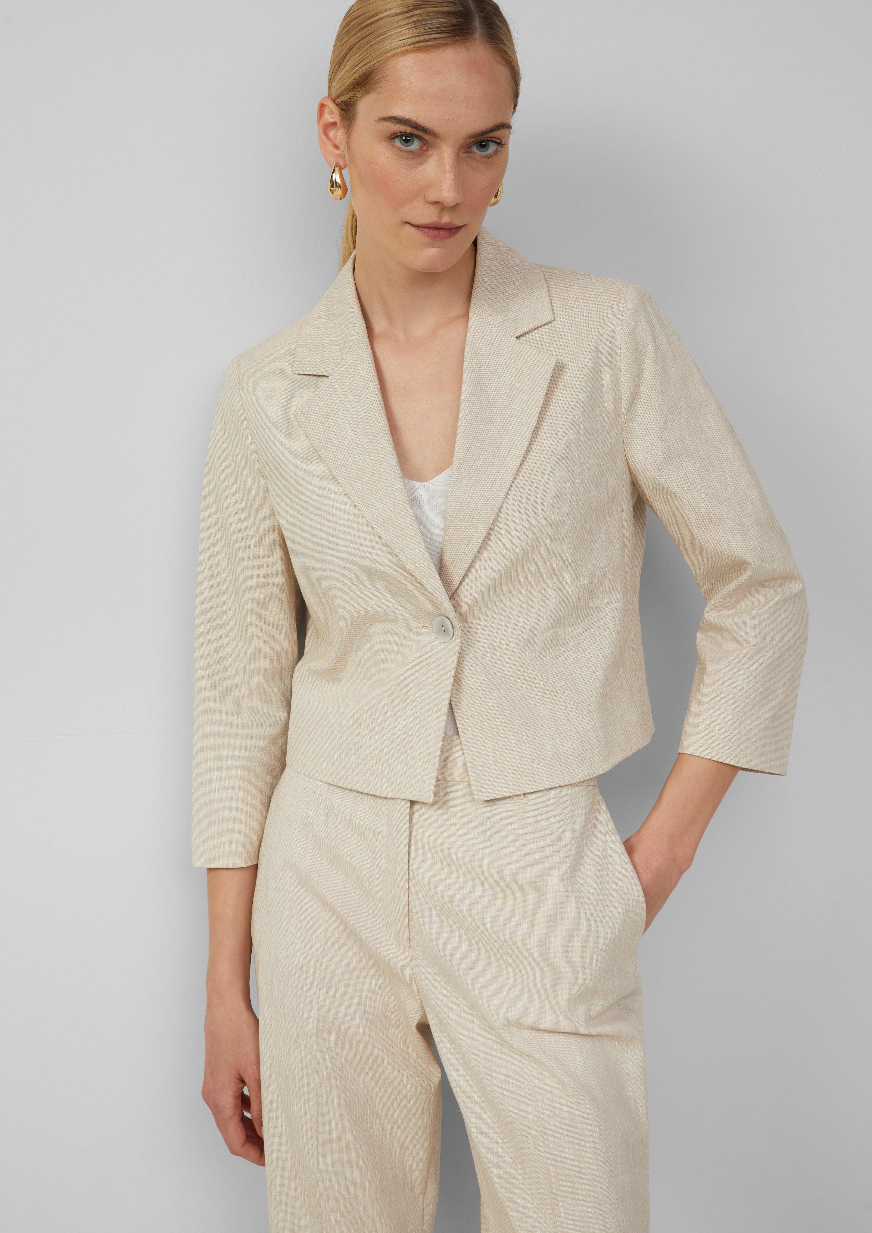 ジャケット・アウター 80s 90s EURO linen tailored jacket beige VTG Jones New York Jacket Sz 8 NWT Beige Tan Lined Linen