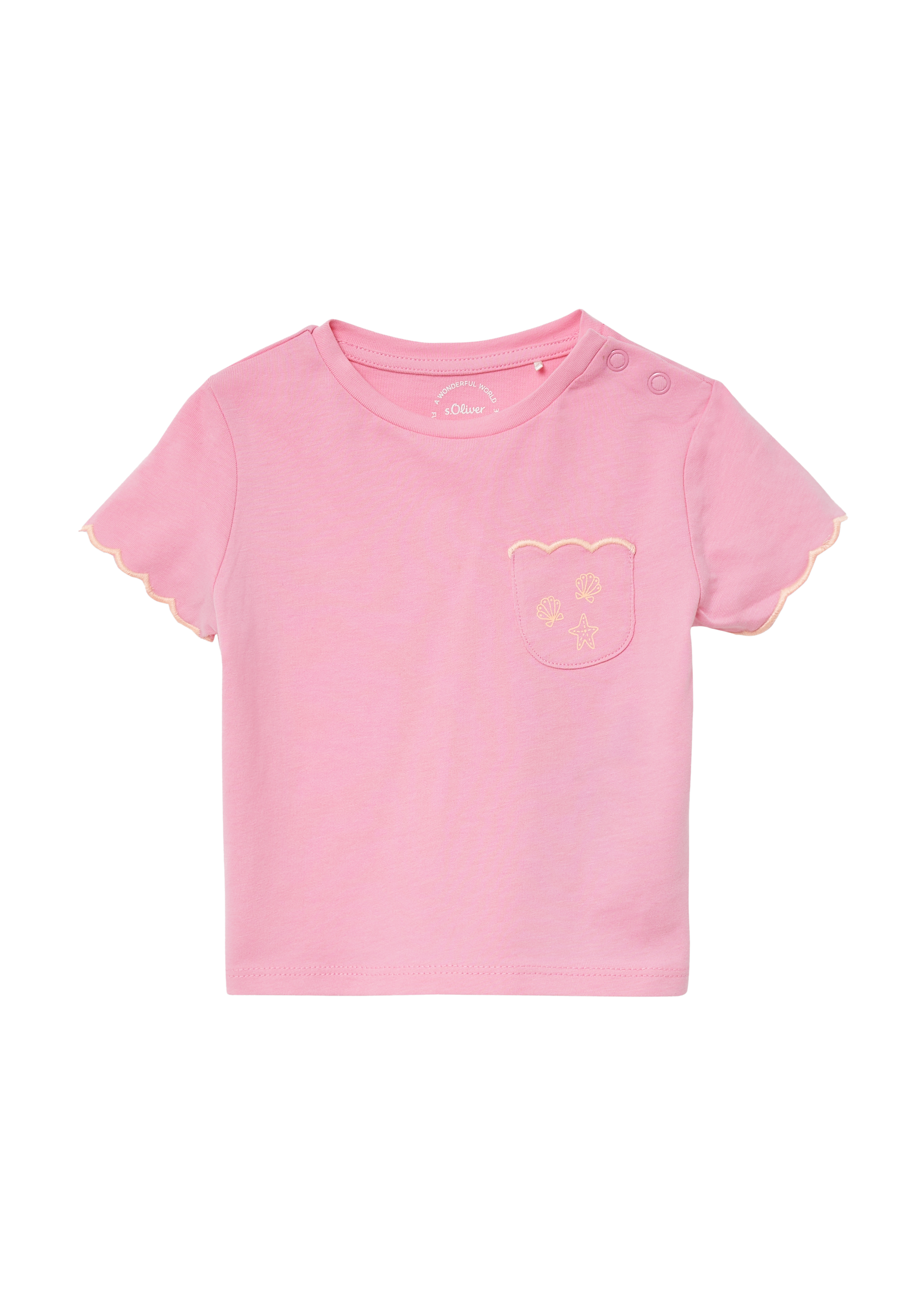 s.Oliver - Jersey-T-Shirt mit Bogenkante und Brusttasche, Babys, Rosa