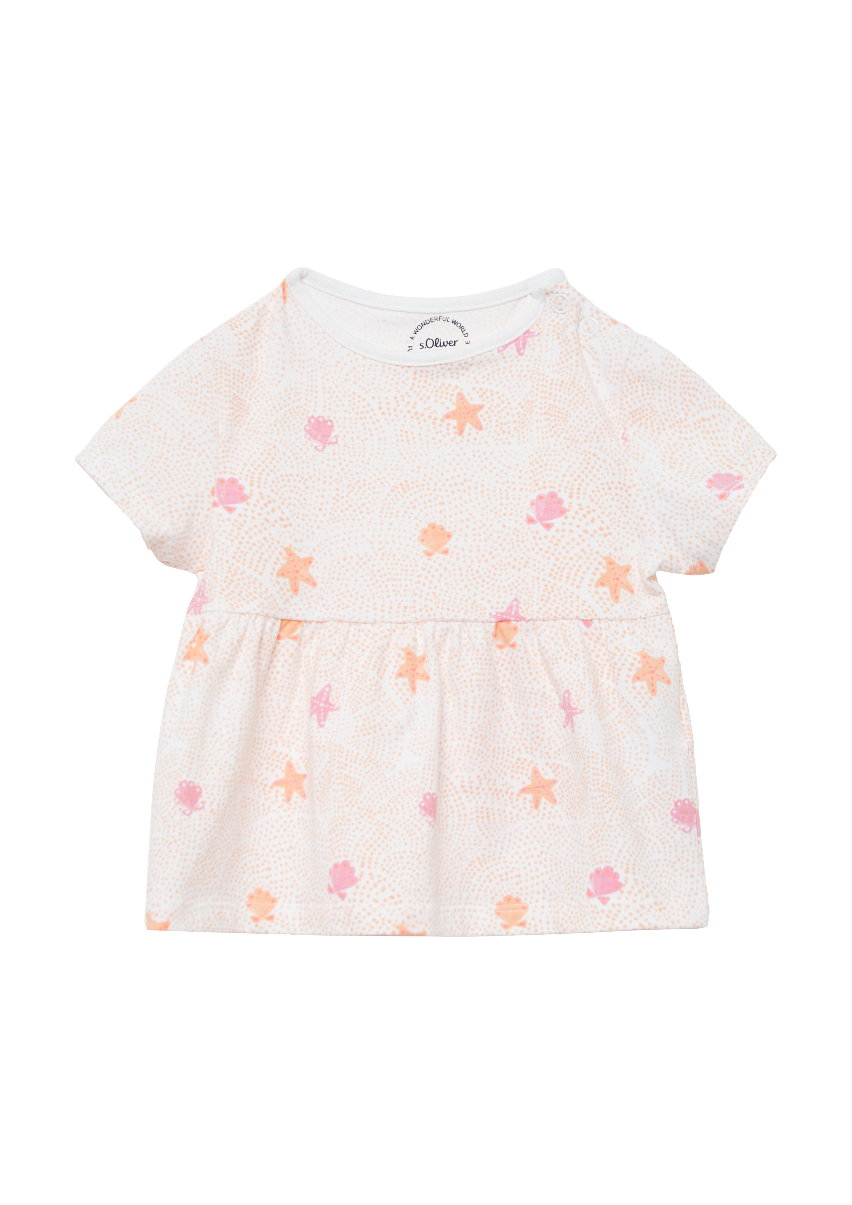 s.Oliver - Ausgestelltes T-Shirt mit All-over-Print, Babys, weiß
