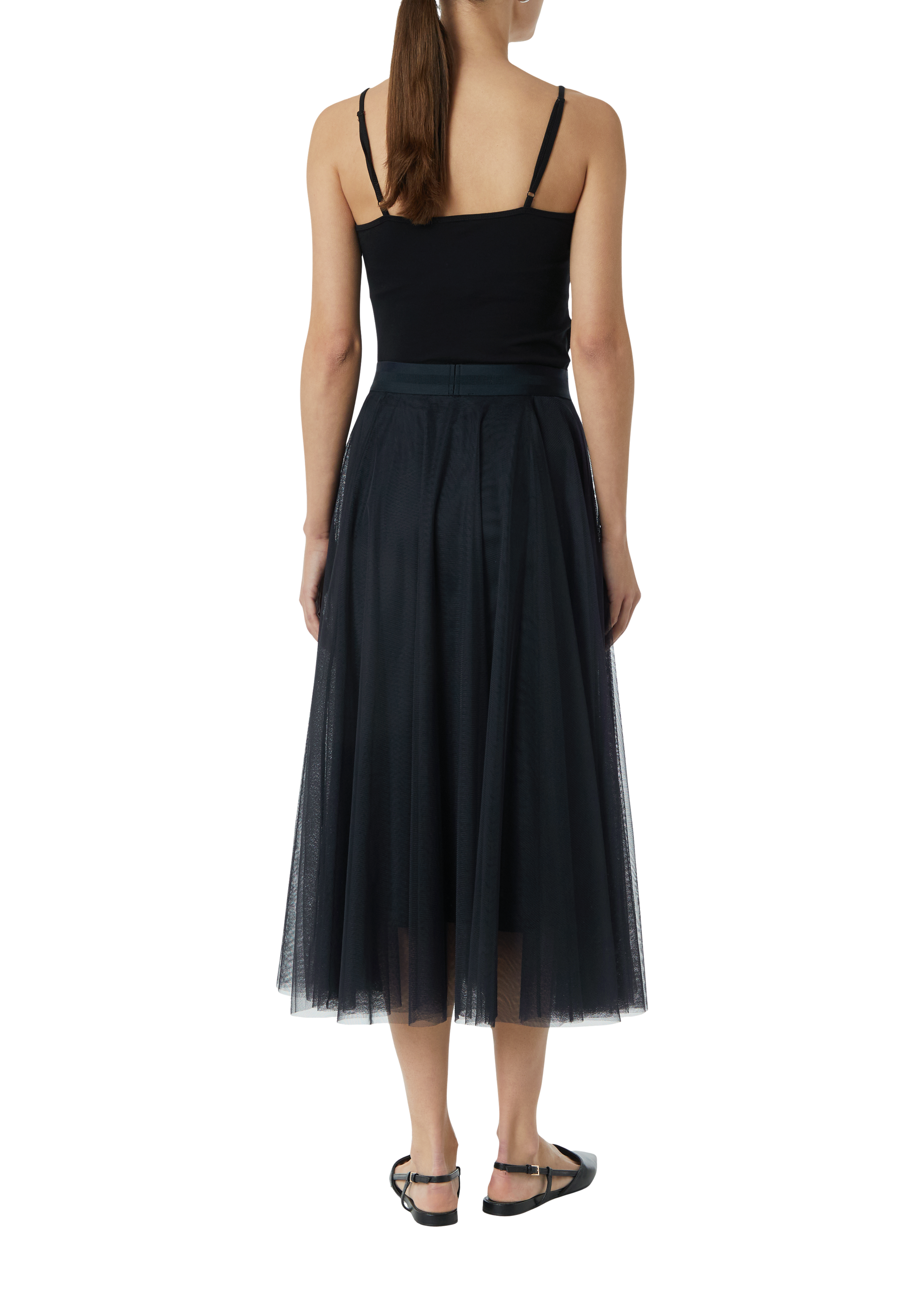 Tulle skirt with jersey lining and elastic waistband - Blue