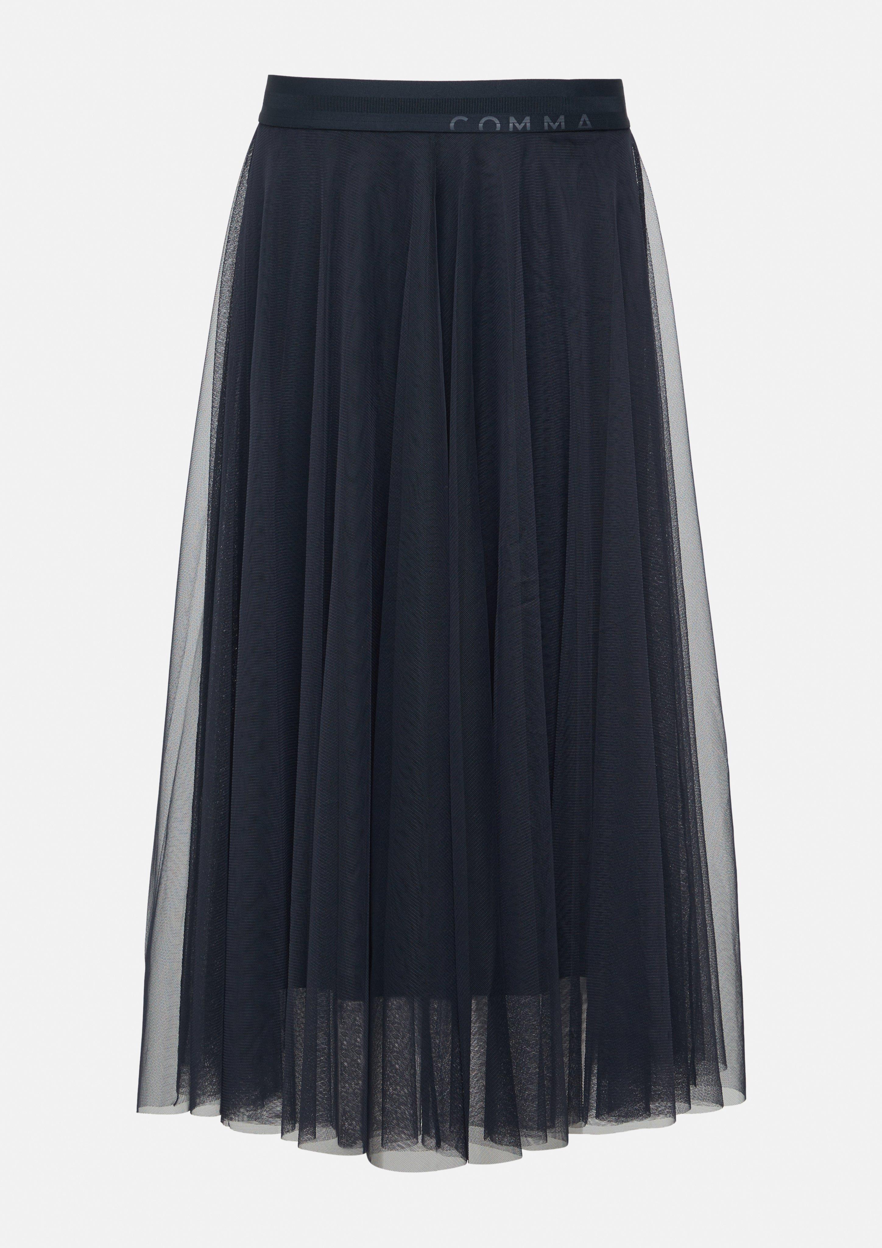 ★fa.er.ie★jersey volume tulle skirt (coral)★韓国送料込 Tulle skirt with jersey lining and elastic waistband - Blue