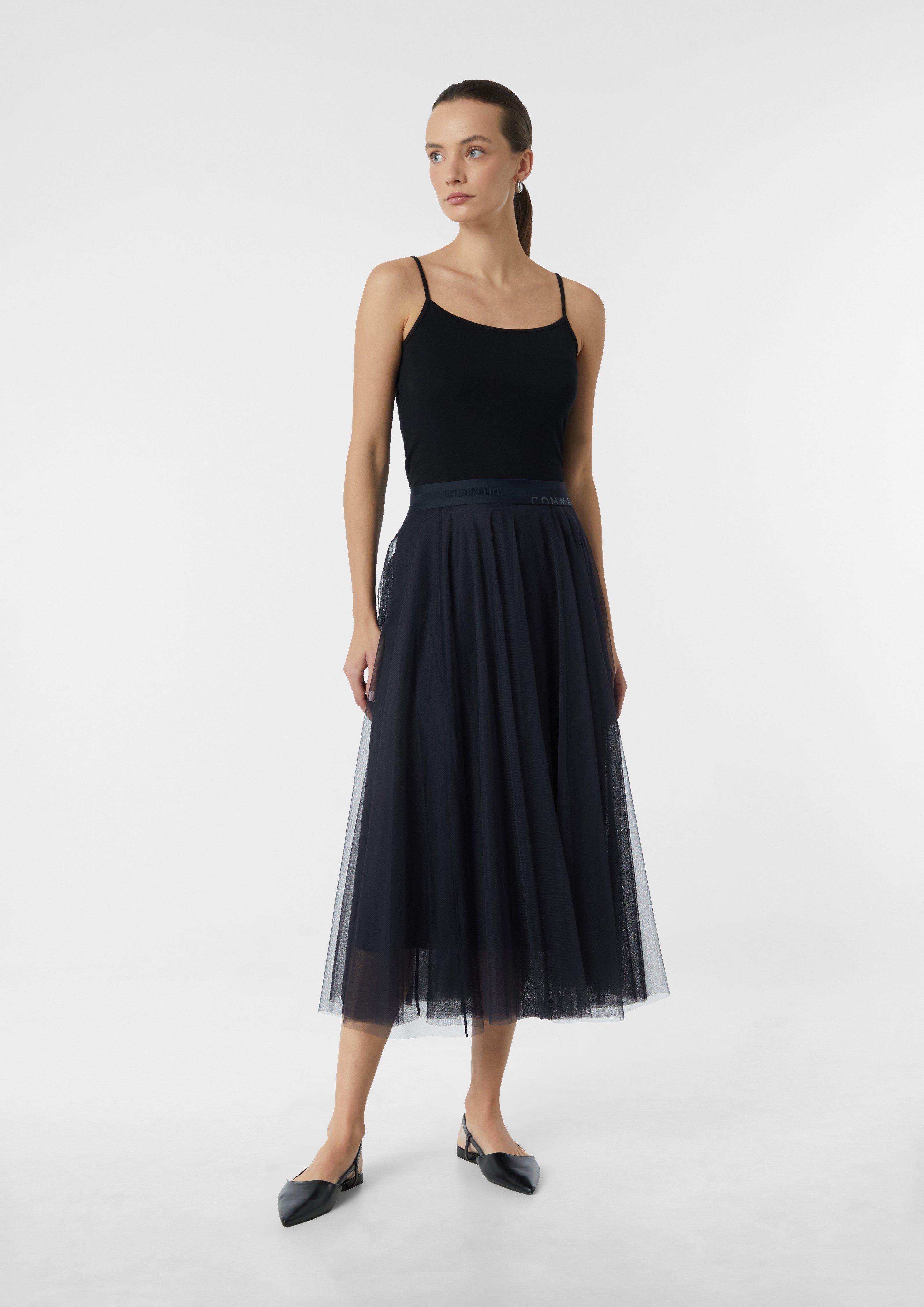 ★fa.er.ie★jersey volume tulle skirt (coral)★韓国送料込 Tulle skirt with jersey lining and elastic waistband - Blue