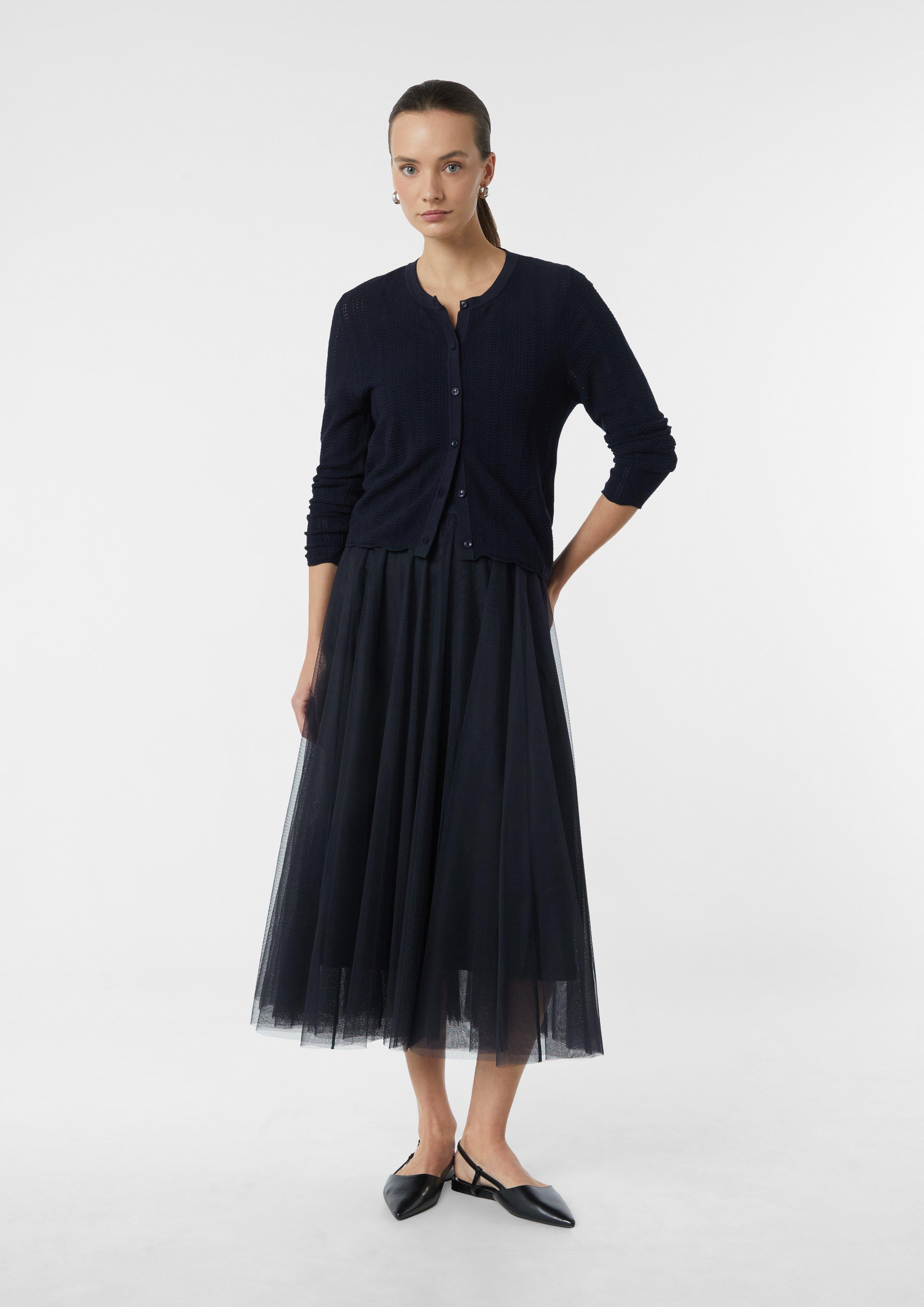 Tulle skirt with jersey lining and elastic waistband - Blue