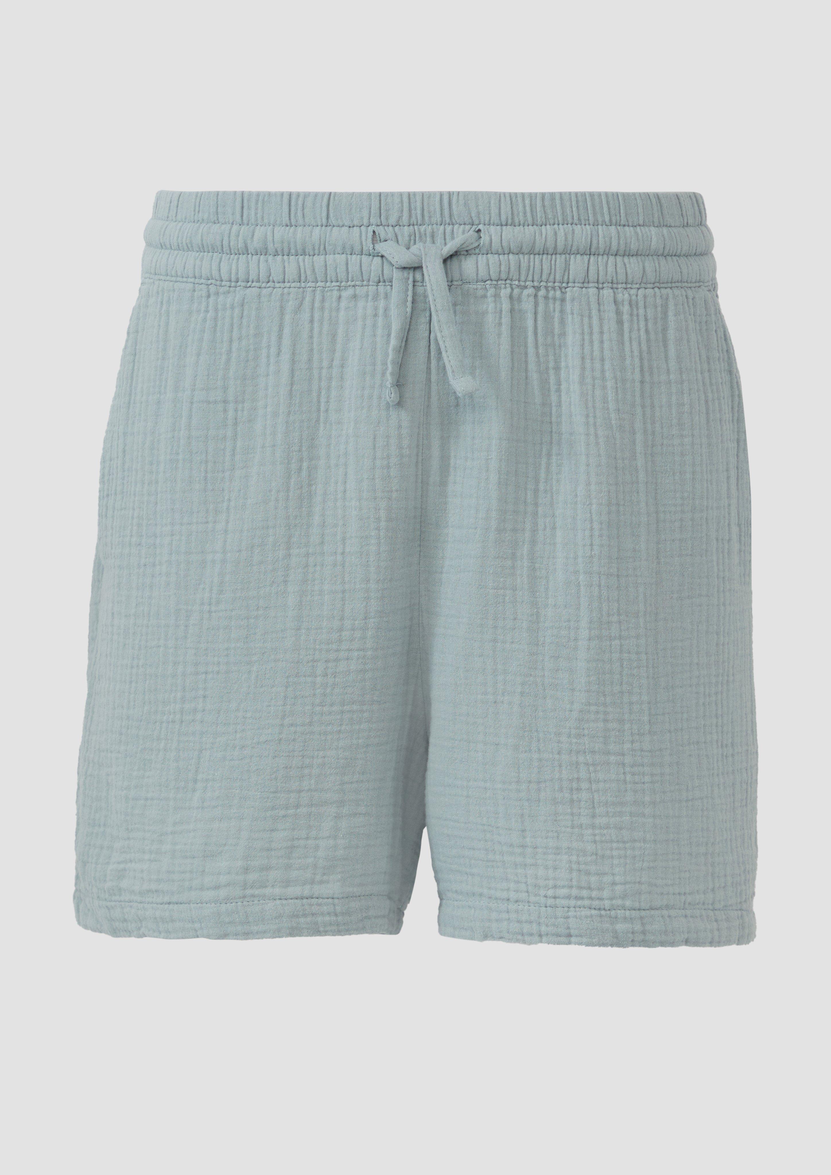 QS - Shorts aus Musselin, Damen, grün