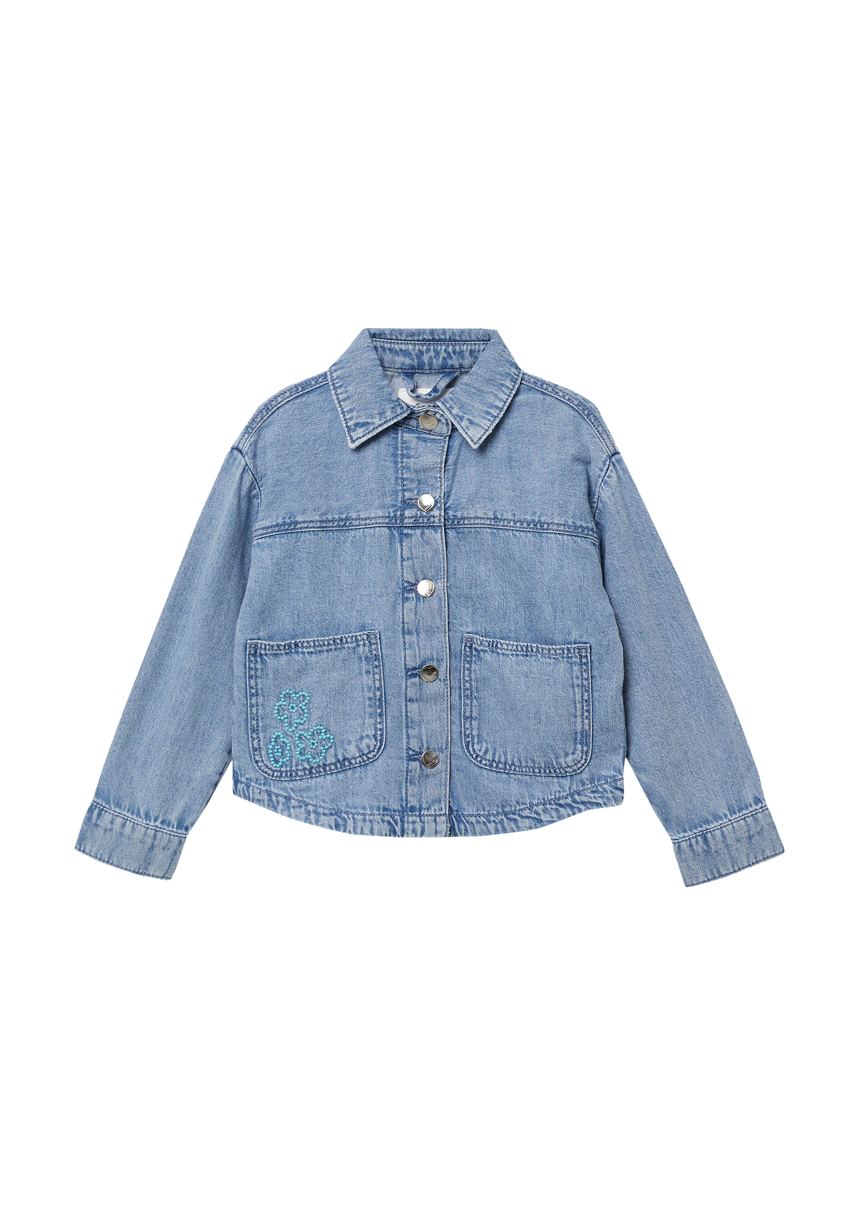s.Oliver - Jeanshemd mit Used-Effekt und Stickerei, Kinder, blau