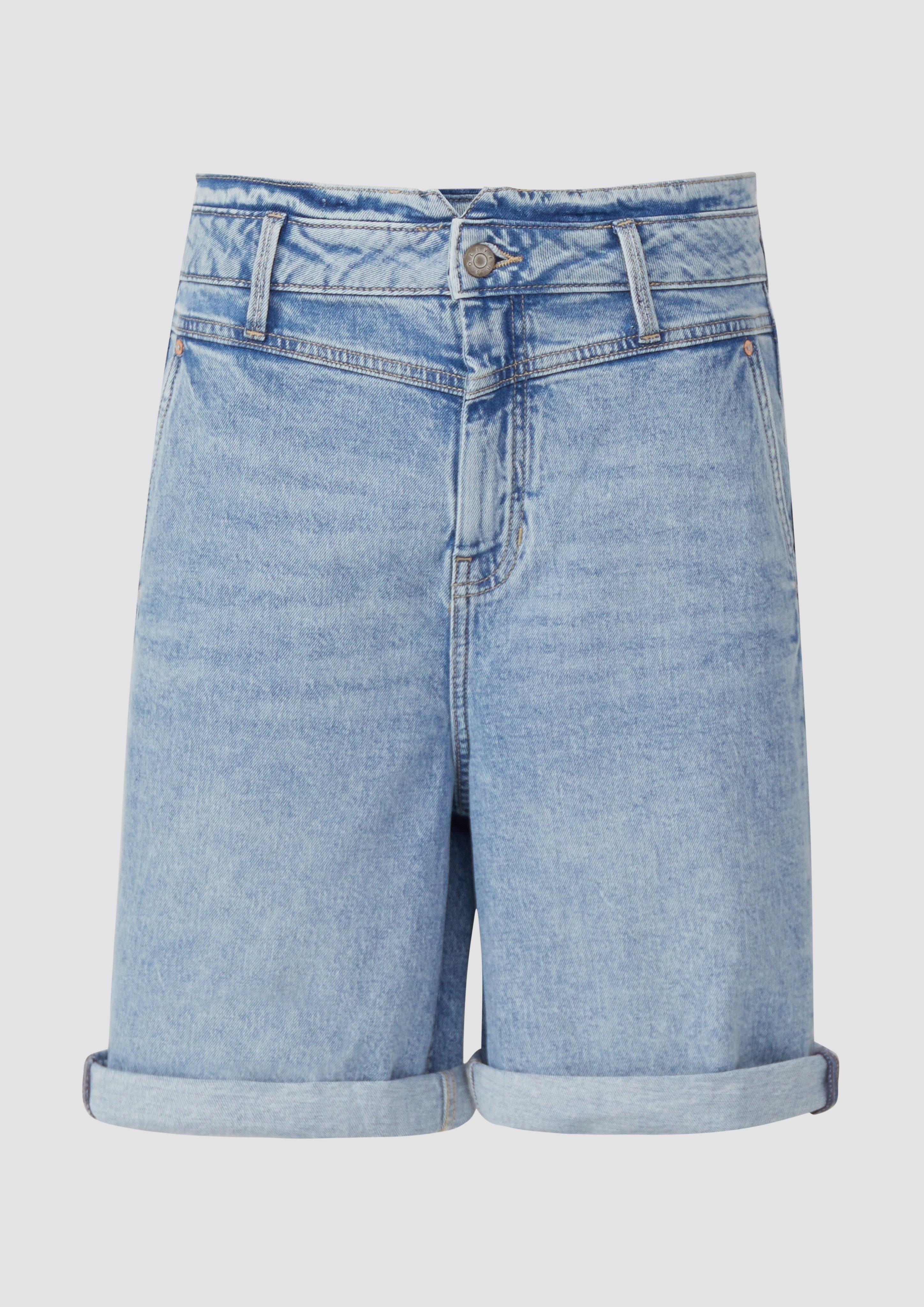 s.Oliver - Bermuda-Jeans / Relaxed Fit / High Rise / Barrel Leg, Damen, blau