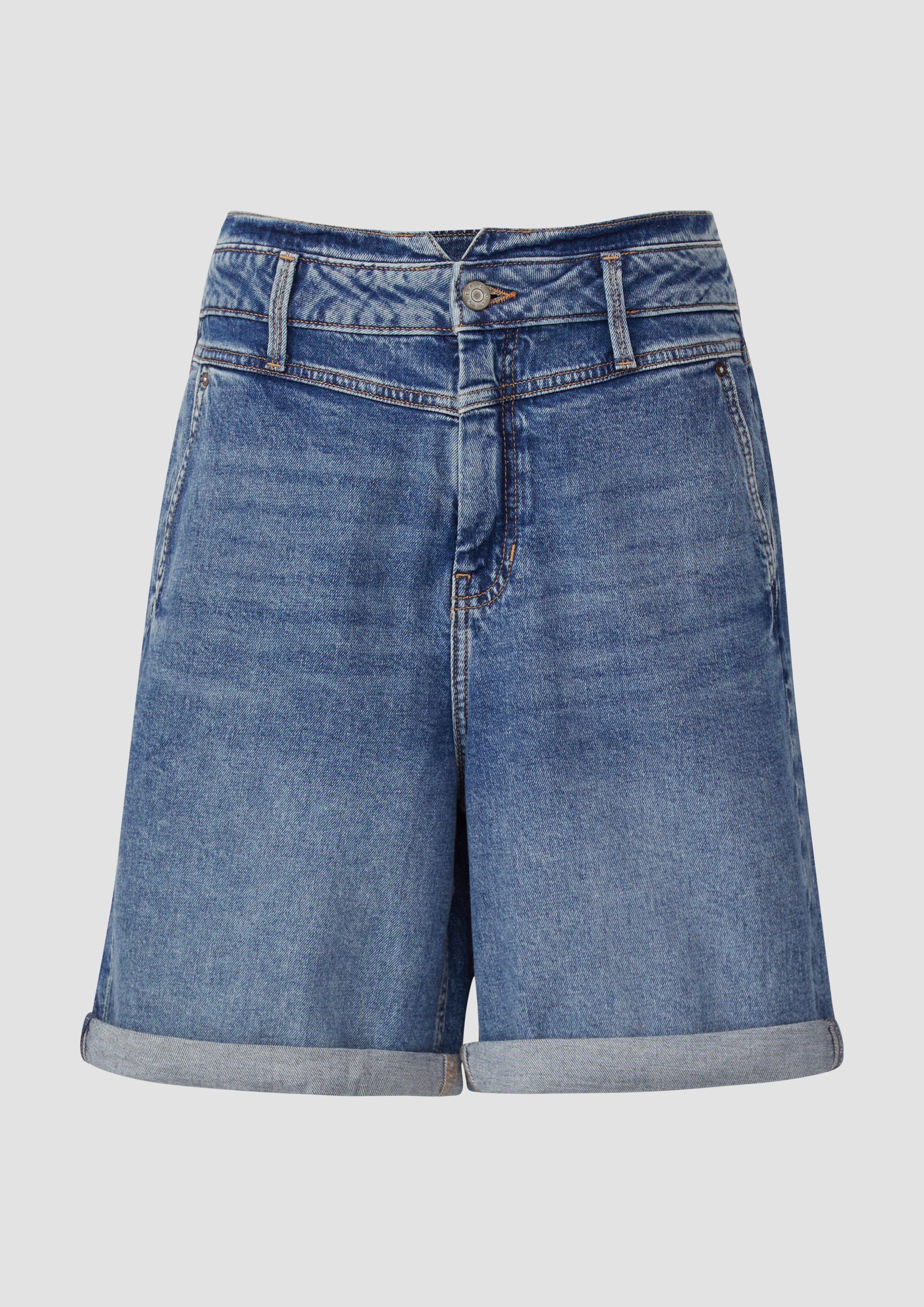 s.Oliver - Bermuda-Jeans / Relaxed Fit / High Rise / Barrel Leg, Damen, blau