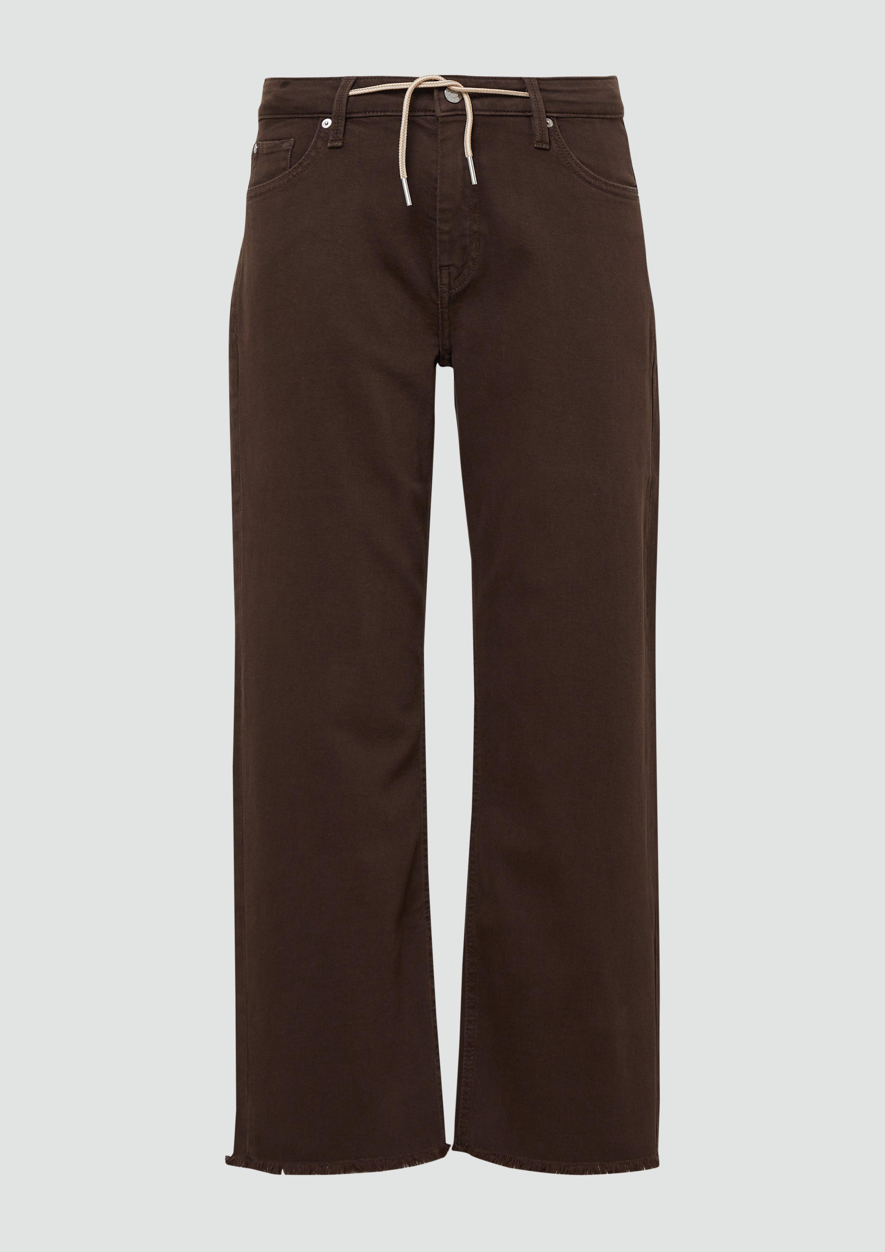 s.Oliver - Cropped Jeans Karolin / Regular Fit / Mid Rise / Straight Leg / offener Saum, Damen, braun