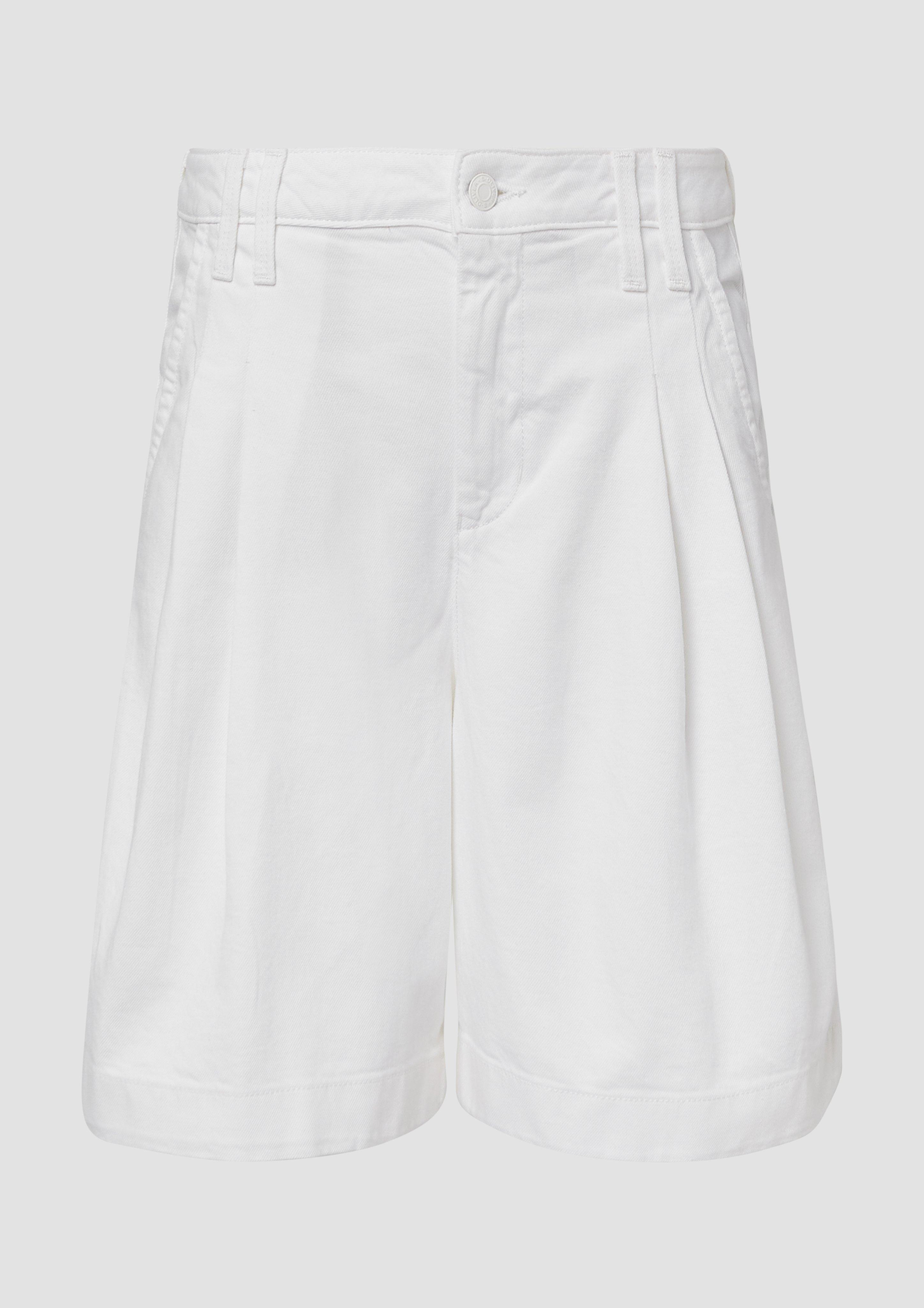 s.Oliver - Denim-Bermuda mit Bundfalten, Damen, weiß