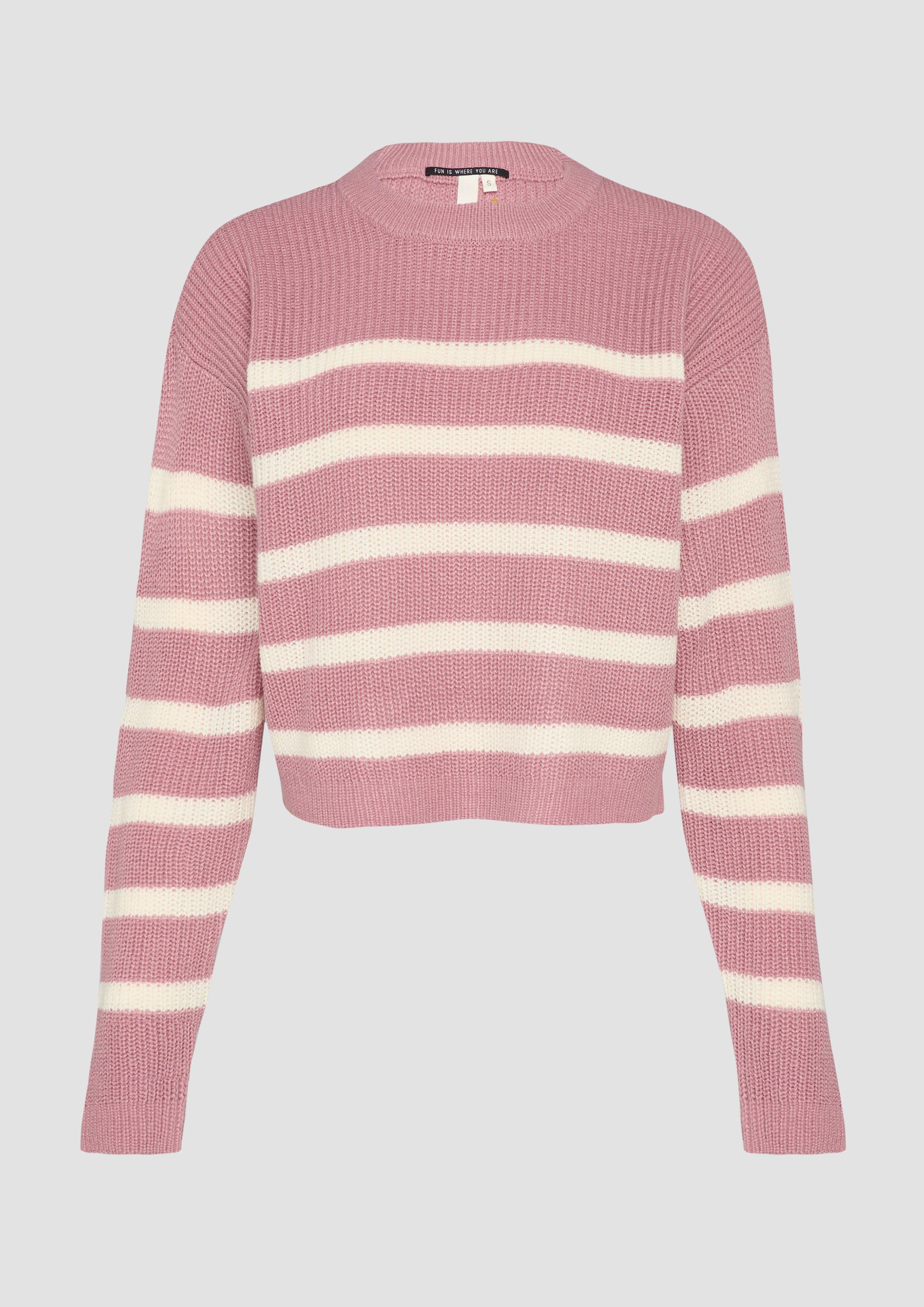 QS - Verkürzter Pullover mit Raglanärmeln, Damen, Rosa