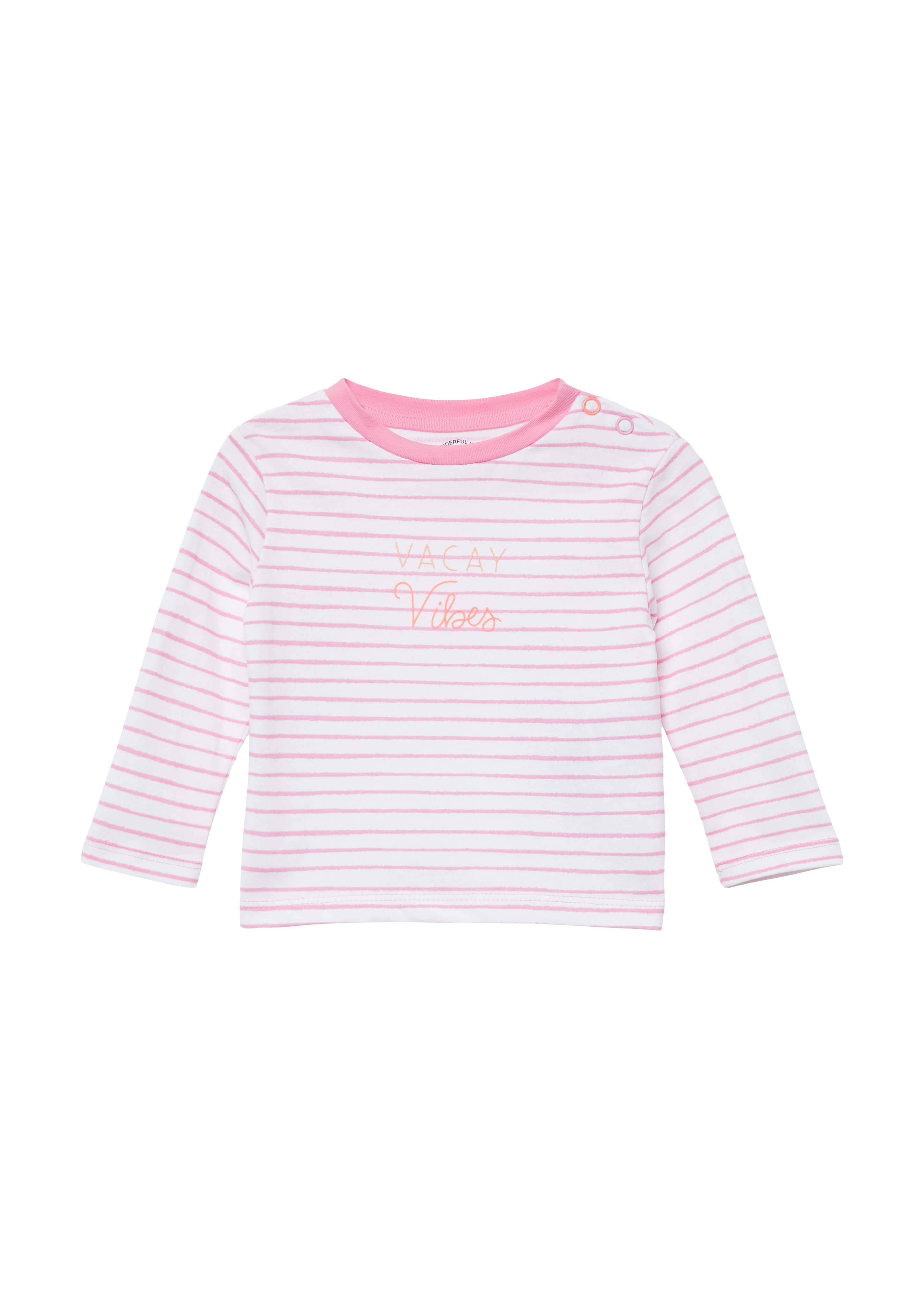 s.Oliver - Gestreiftes Unisex Longsleeve mit Frontprint, Babys, pink|weiß