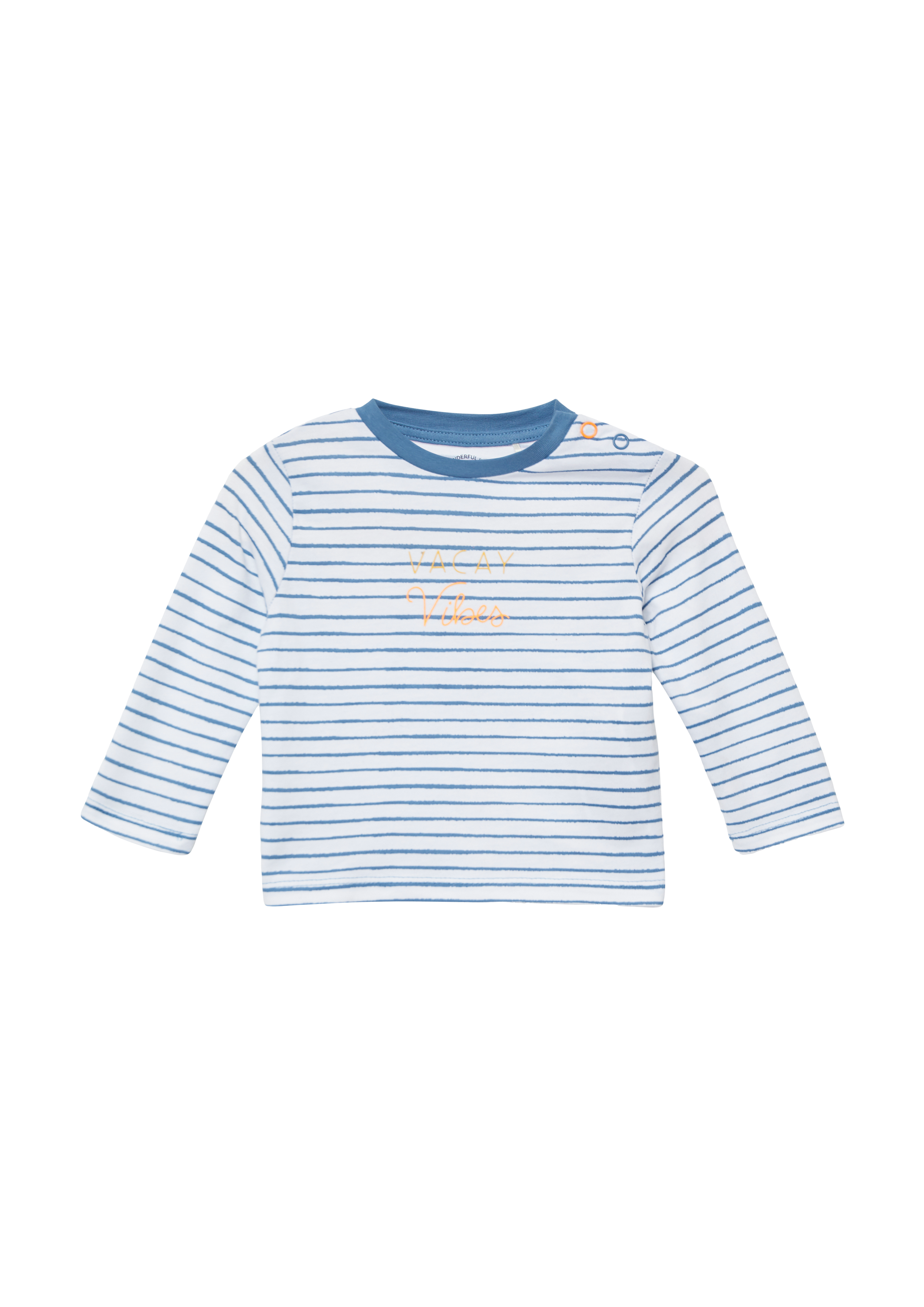 s.Oliver - Gestreiftes Unisex Longsleeve mit Frontprint, Babys, blau|weiß