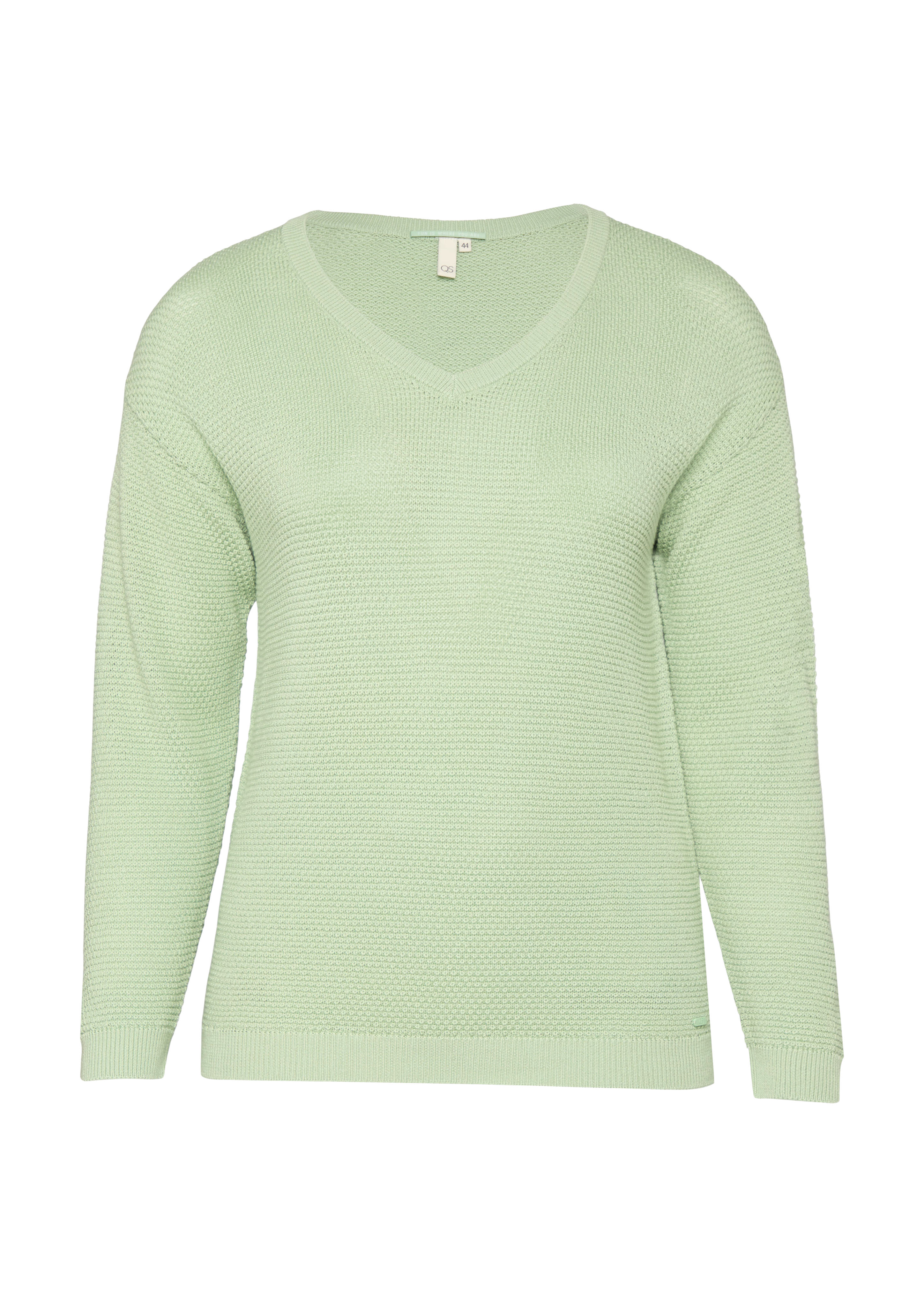 Pullover mit Strukturmuster und V-Ausschnitt
