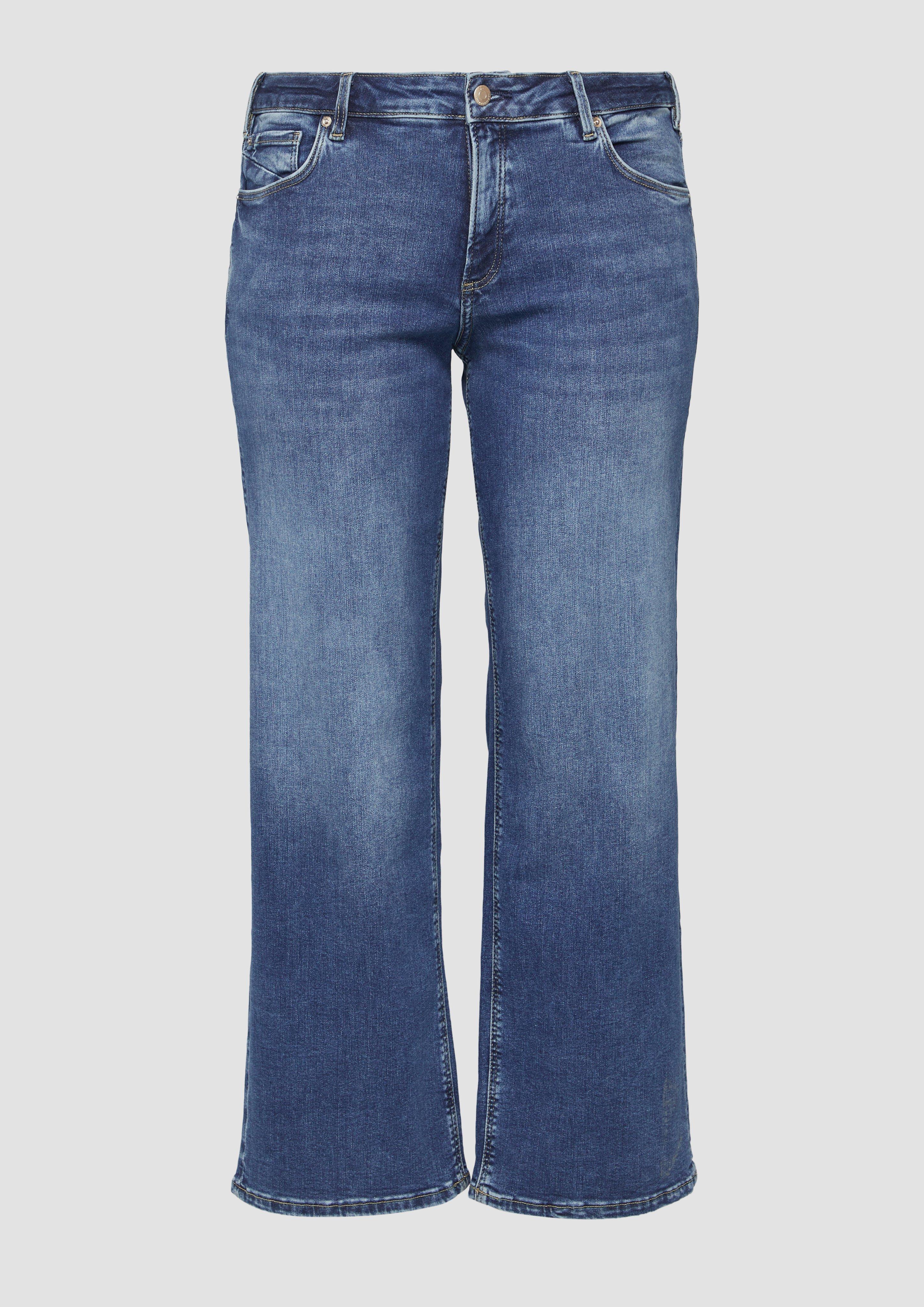 QS - Jeans / Slim Fit / Mid Rise / Wide Leg / Superstretch, Damen, blau