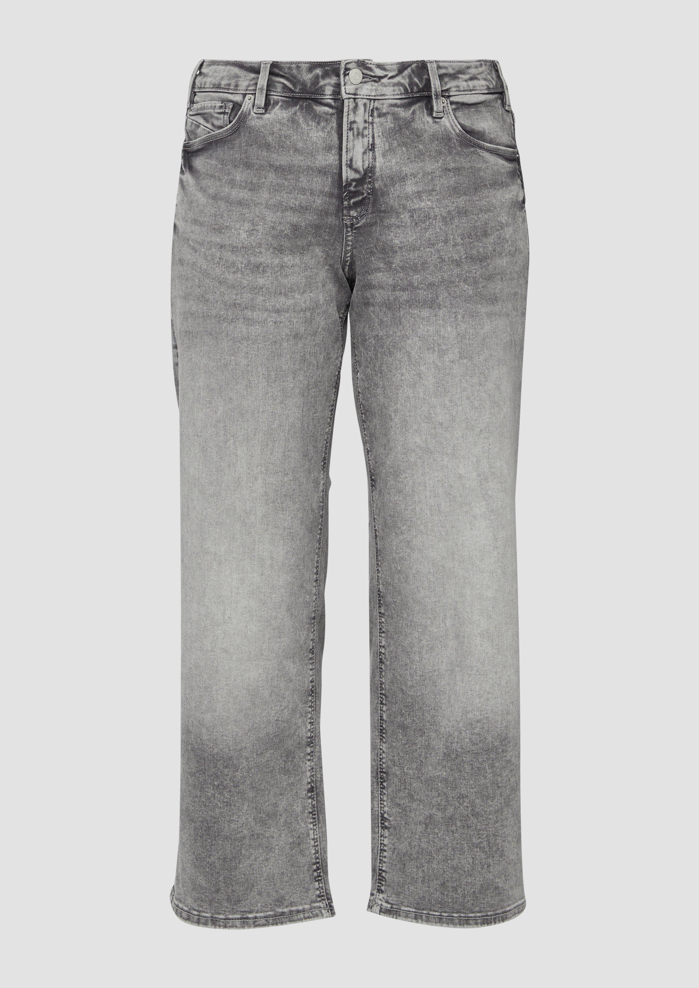 QS - Jeans / Slim Fit / Mid Rise / Wide Leg / Superstretch, Damen, grau