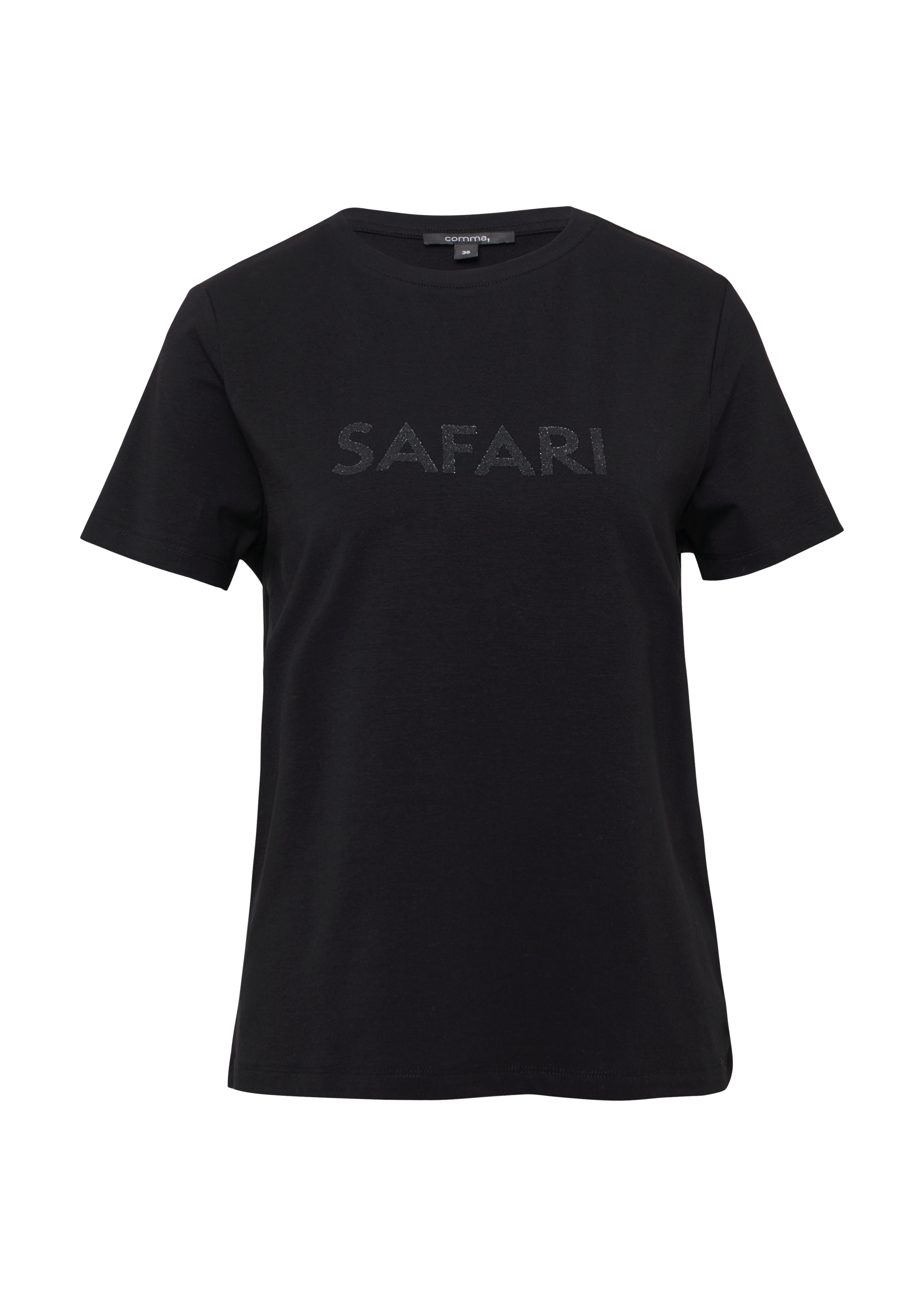 Cotton blend T-shirt with artwork - Black | SCAYLE