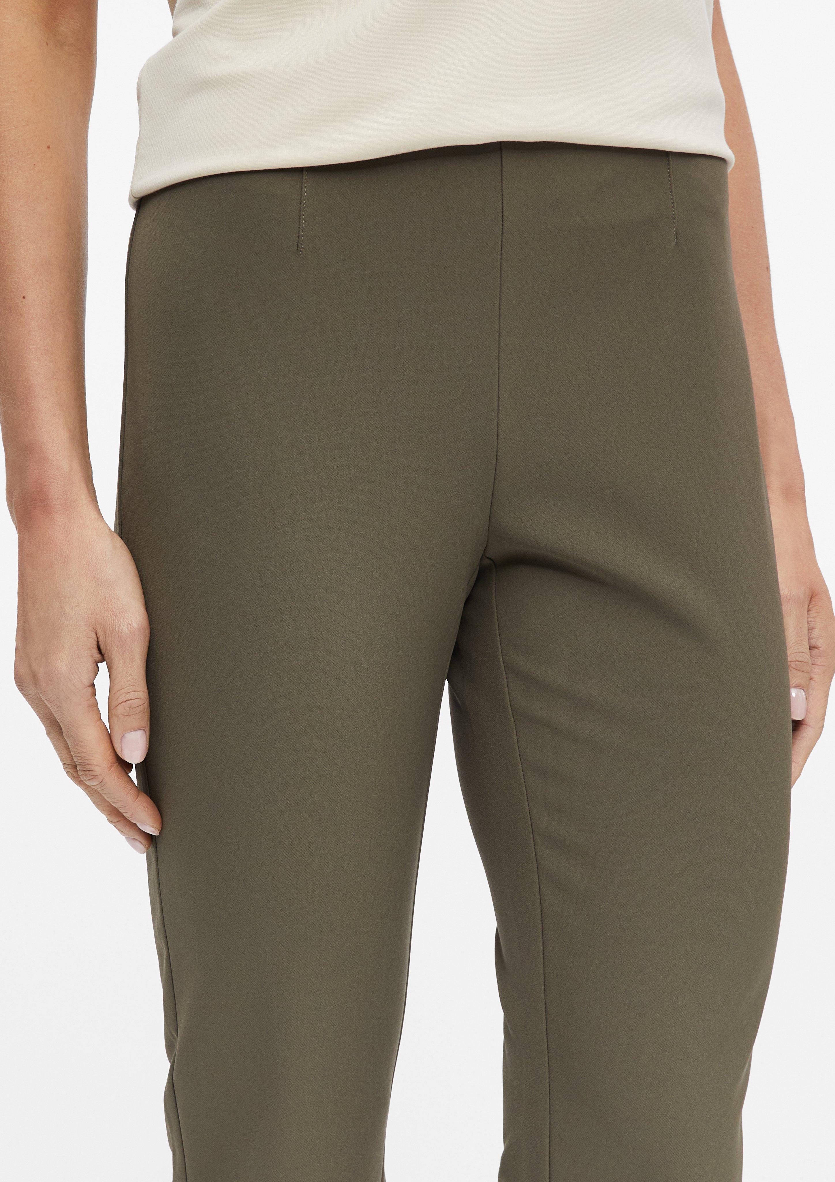 Capri-Hose im Skinny Fit mit Schlitz in braun von COMMA