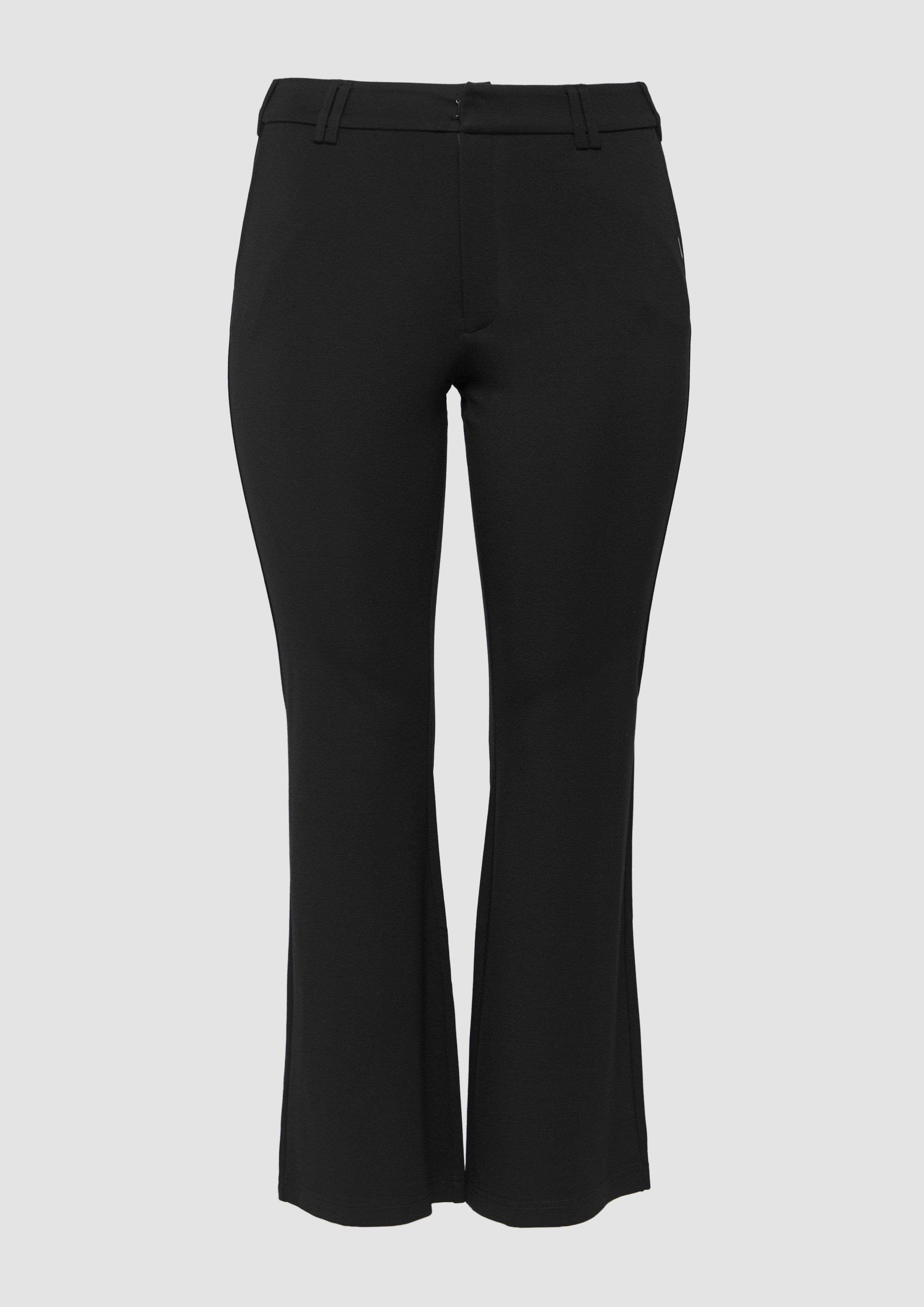 QS - Bootcut-Pants aus Interlockjersey im Viskosemix, Damen, schwarz