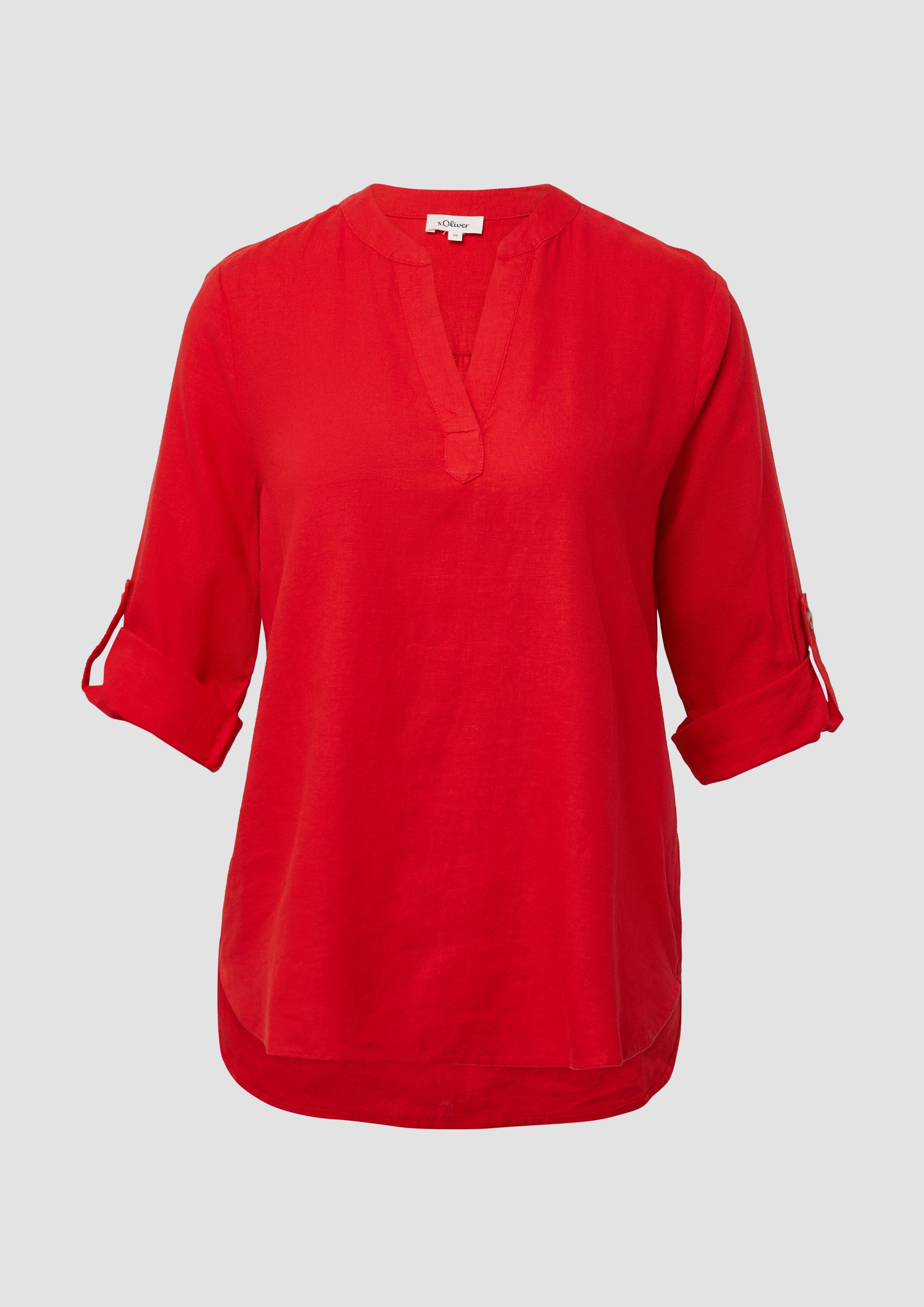 s.Oliver - Leinenmix-Bluse mit Turn-up, Damen, rot