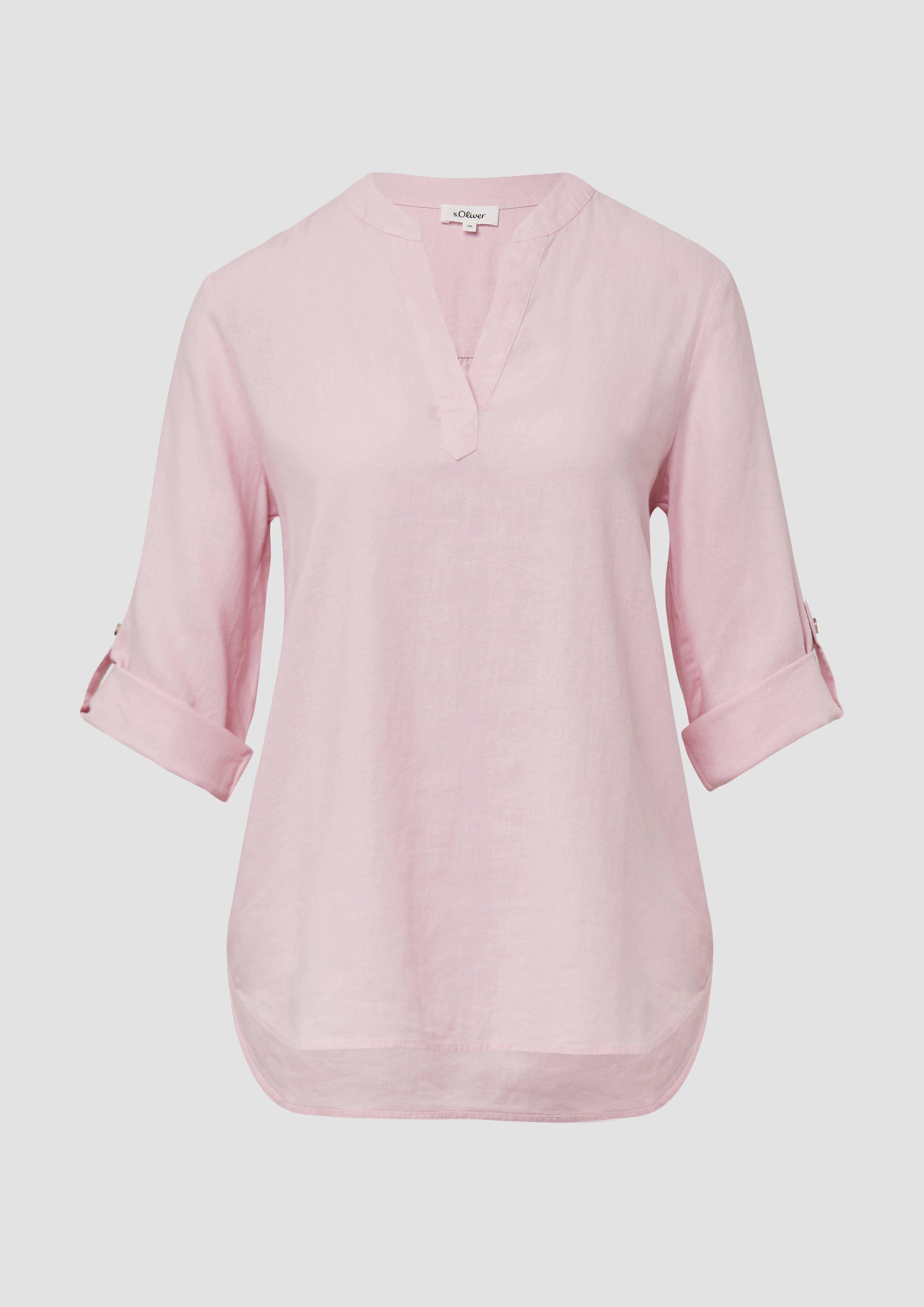 s.Oliver - Leinenmix-Bluse mit Turn-up, Damen, Rosa