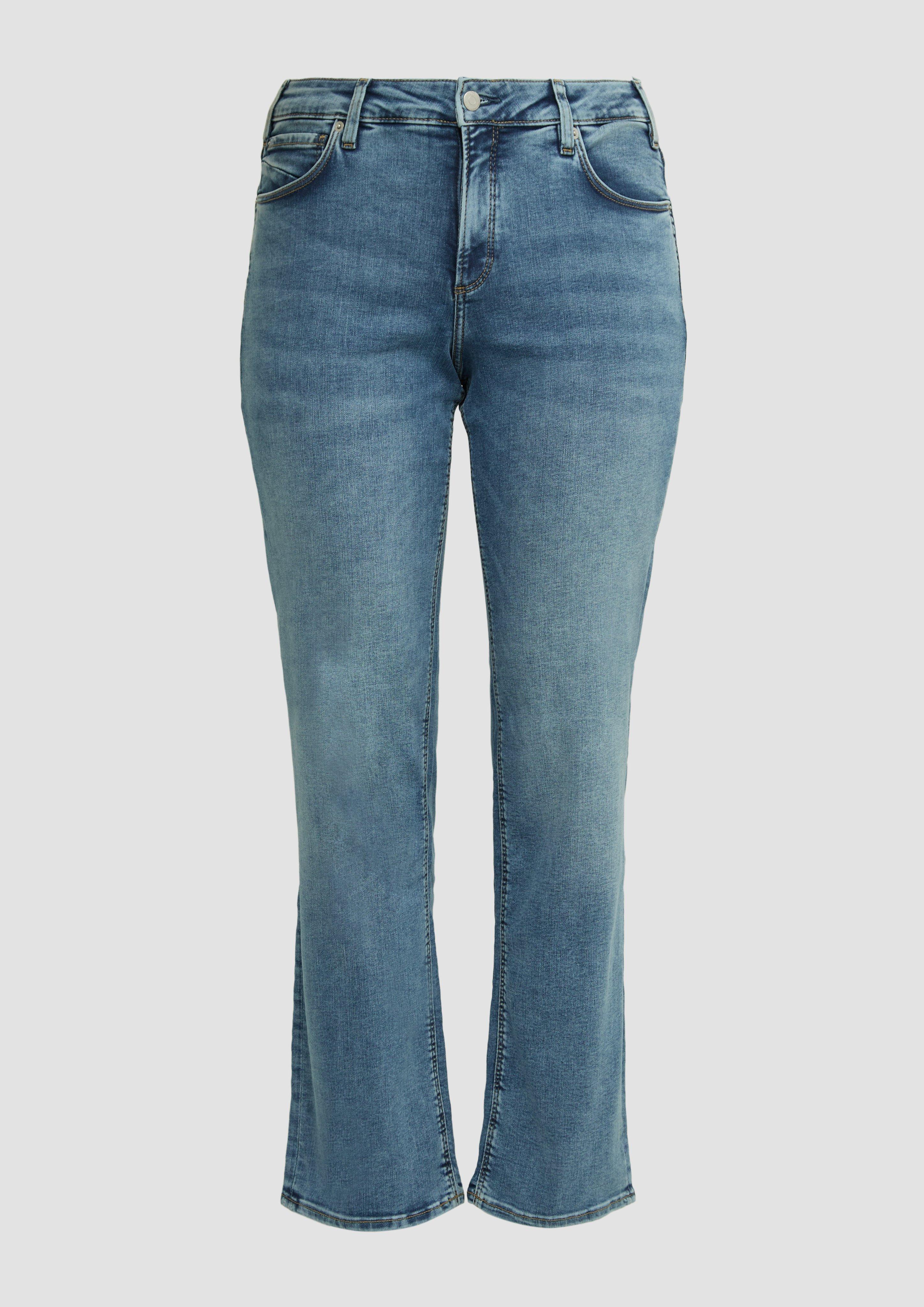 QS - Jeans Catie / Slim Fit / Mid Rise / Straight Leg, Damen, blau