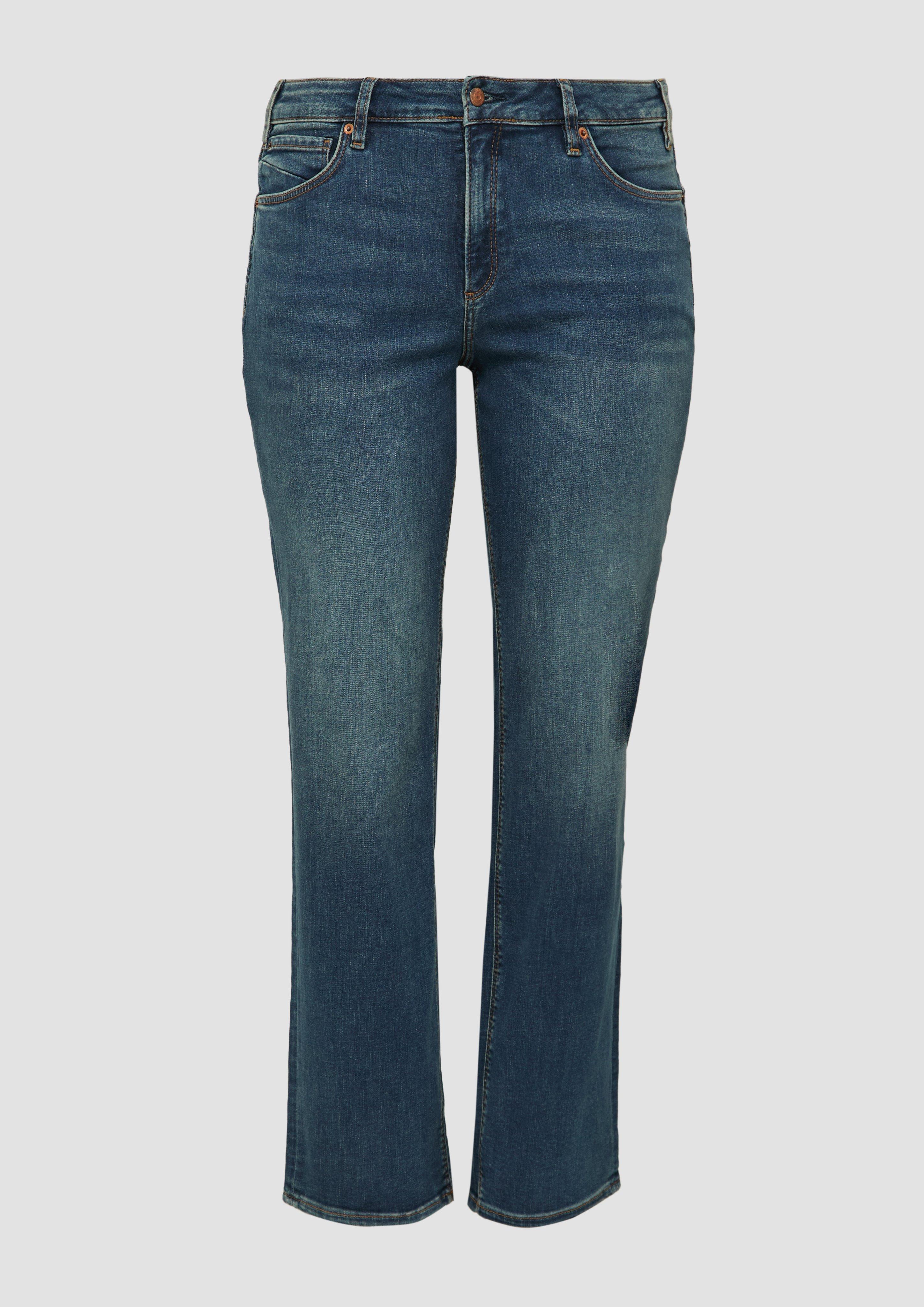 QS - Jeans / Slim Fit / Mid Rise / Straight Leg, Damen, blau