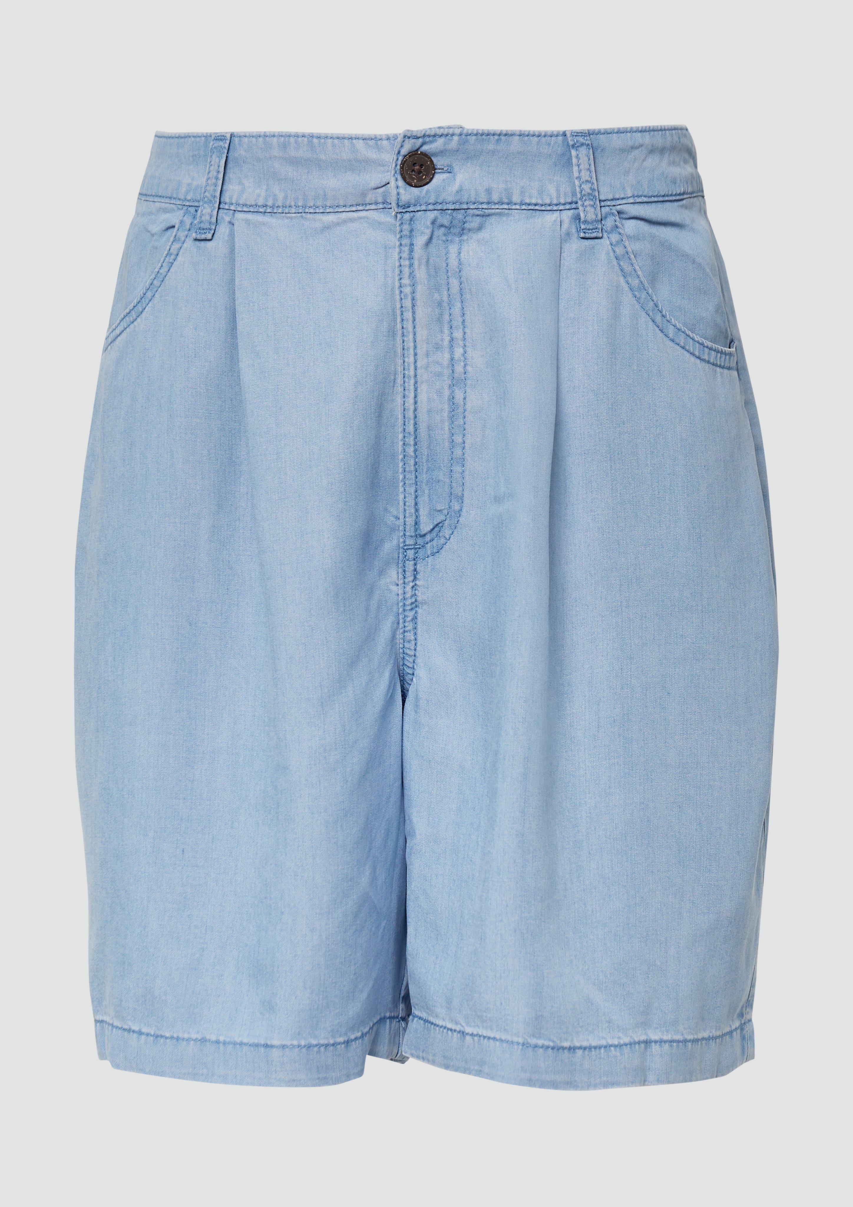 s.Oliver - Fließende Relaxed-Fit-Shorts aus Lyocell mit Elastikbund, Damen, blau