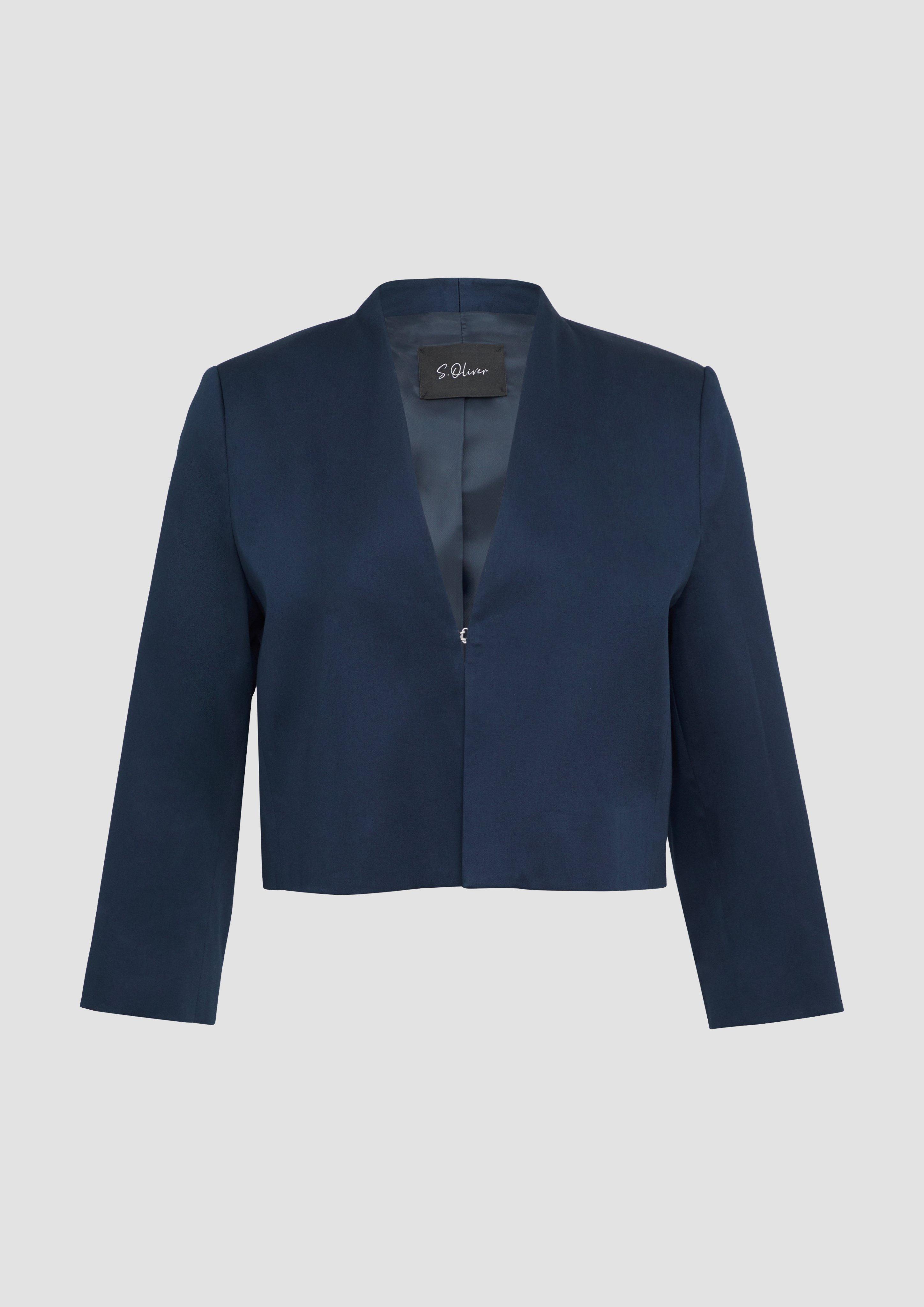 s.Oliver - Verkürzter Blazer mit 3/4-Ärmeln, Damen, blau
