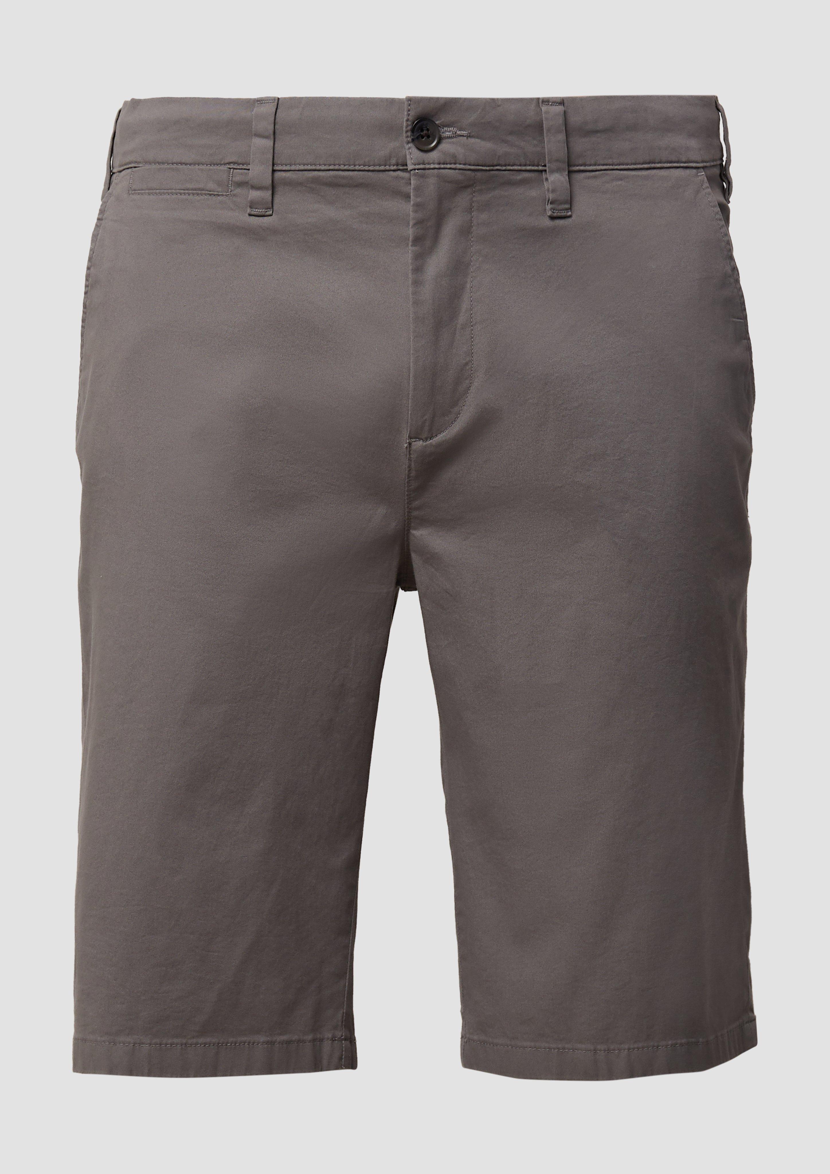 s.Oliver - Shorts aus Baumwollstretch mit Waschung, Herren, grau