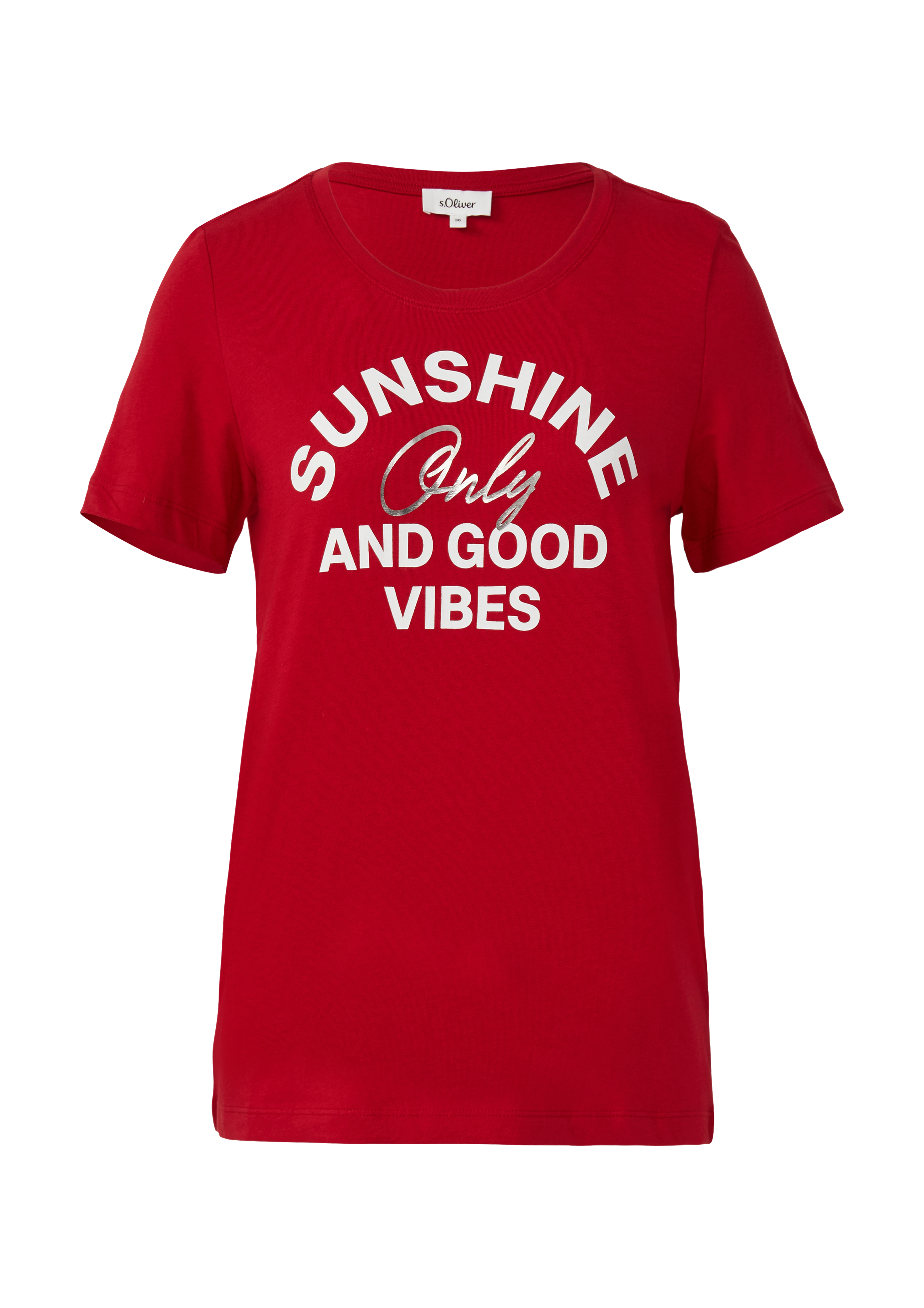 Jersey T-shirt met print op de voorkant Rood